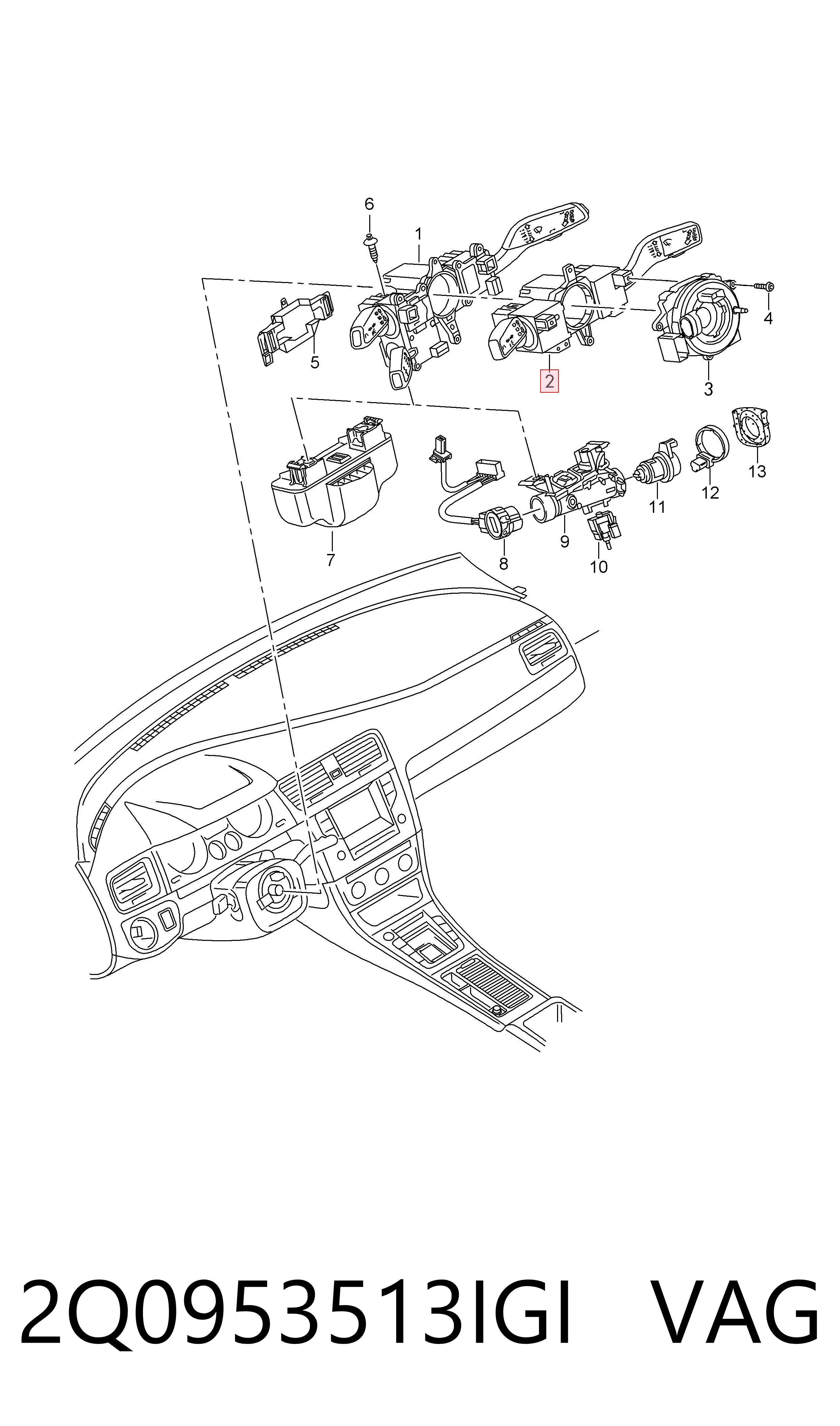Anillo AIRBAG 2Q0953513IGI VAG