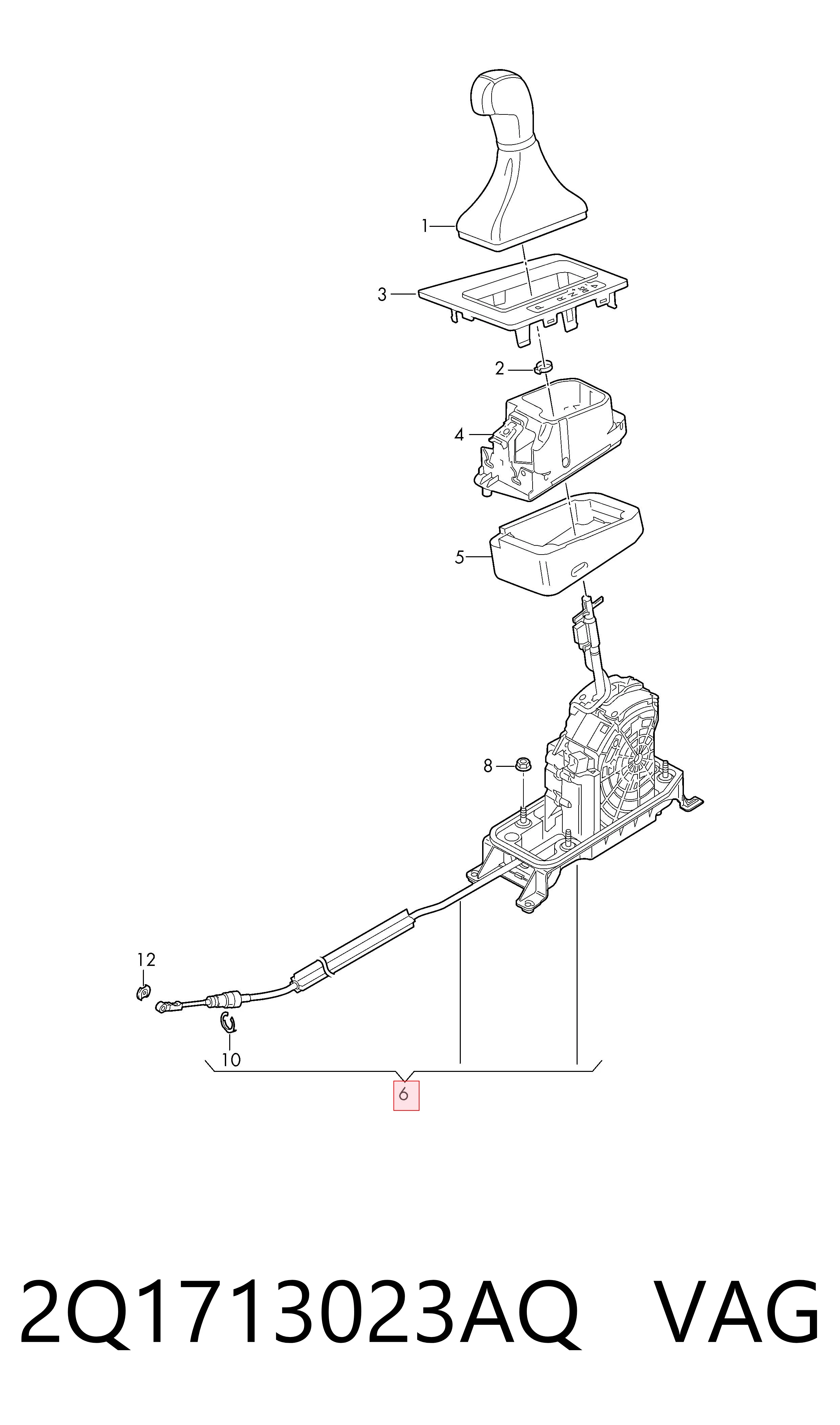 Mecanismo selector de marchas VAG 2Q1713023AQ precio, desde 711,48 EUR
