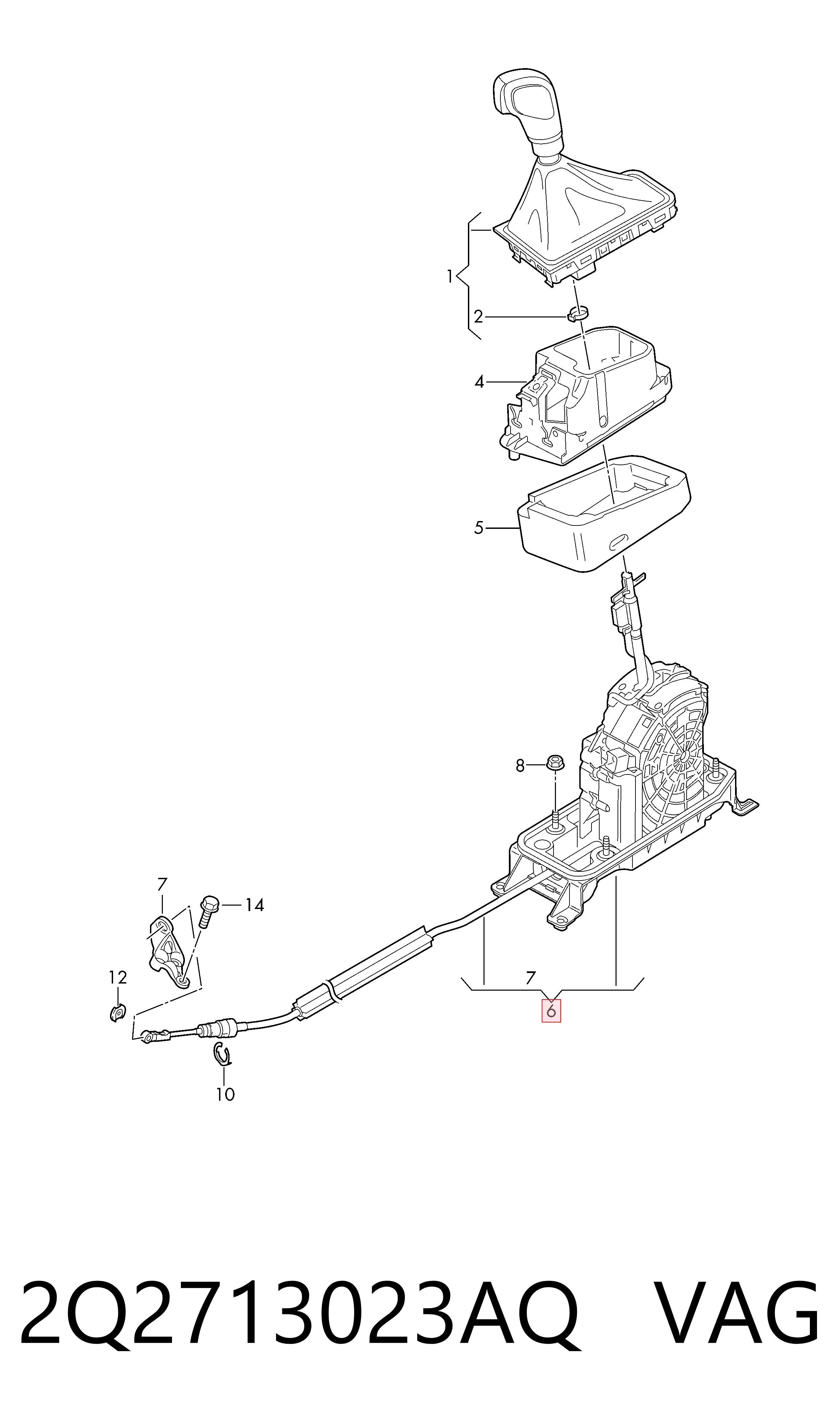 Mecanismo selector de marchas VAG 2Q2713023AQ precio, desde 252,65 EUR