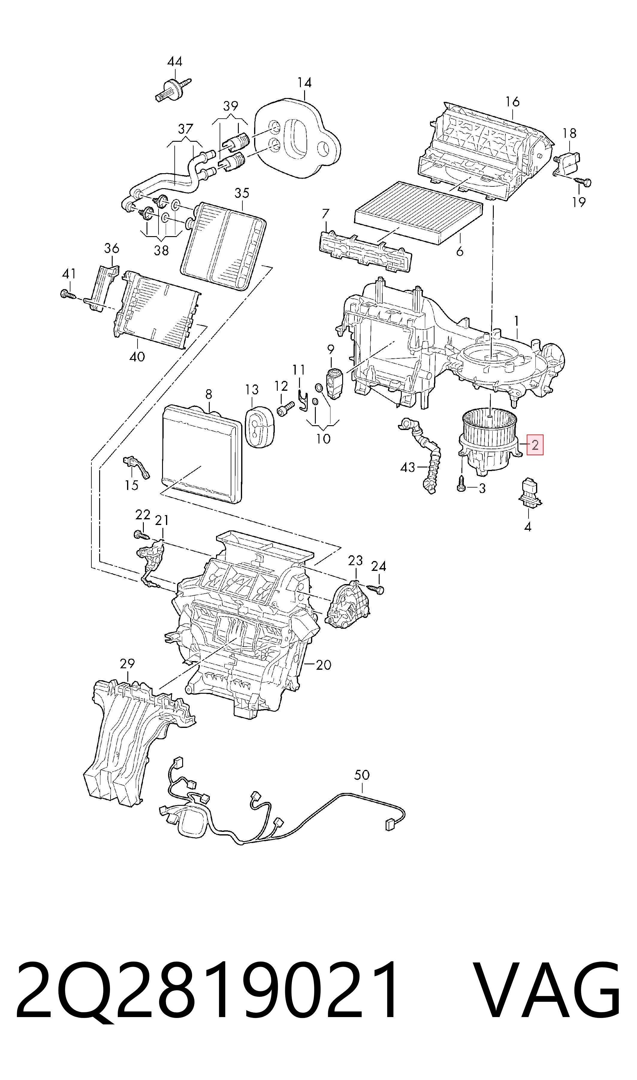 Comprar 2Q2819021 VAG Motor de calefacción