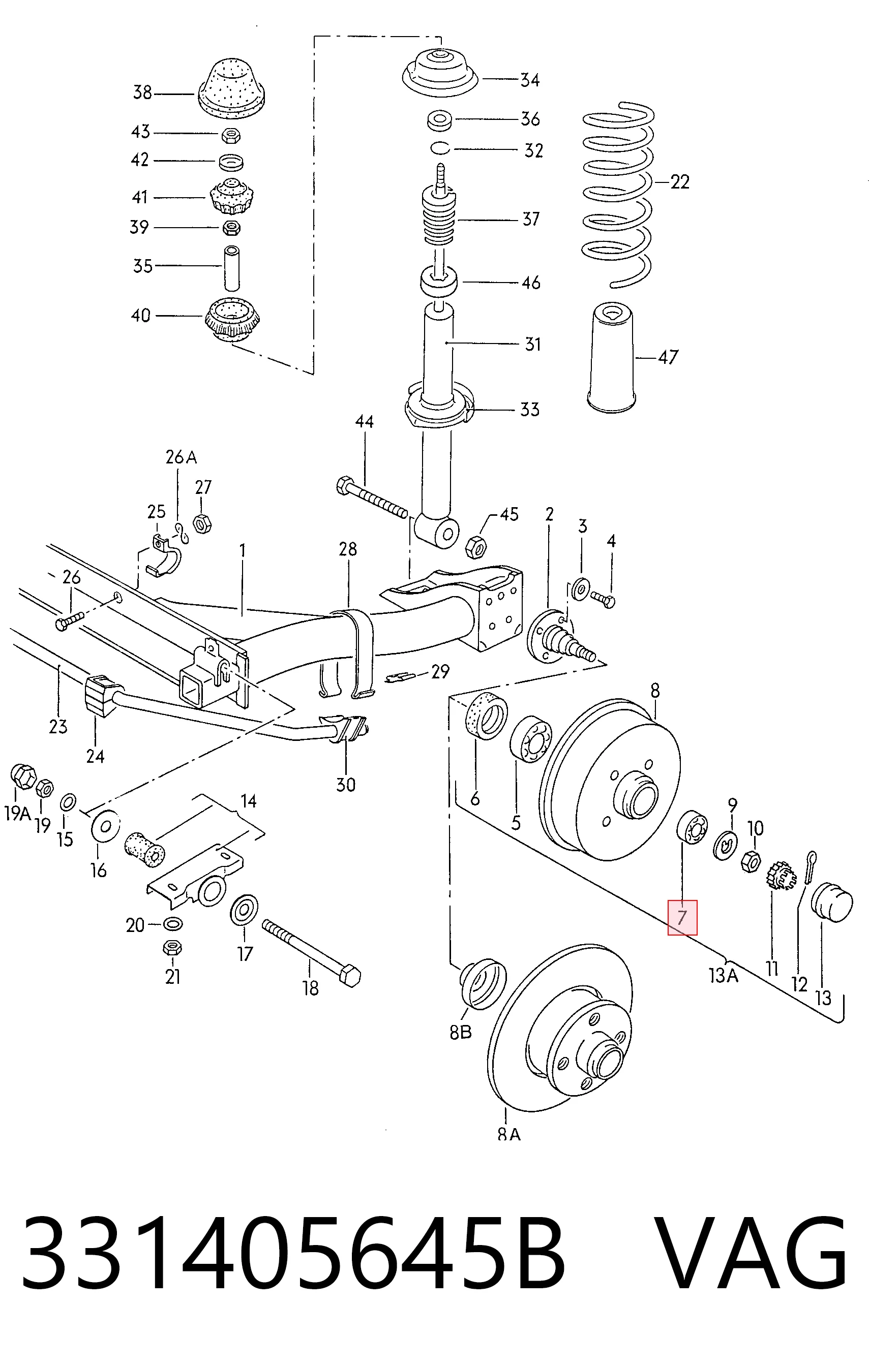 Cojinete exterior de rueda trasera Audi 80 B3 sedán (89, 89Q, 8A) (1986 - 1991) precio, desde 6,38 EUR
