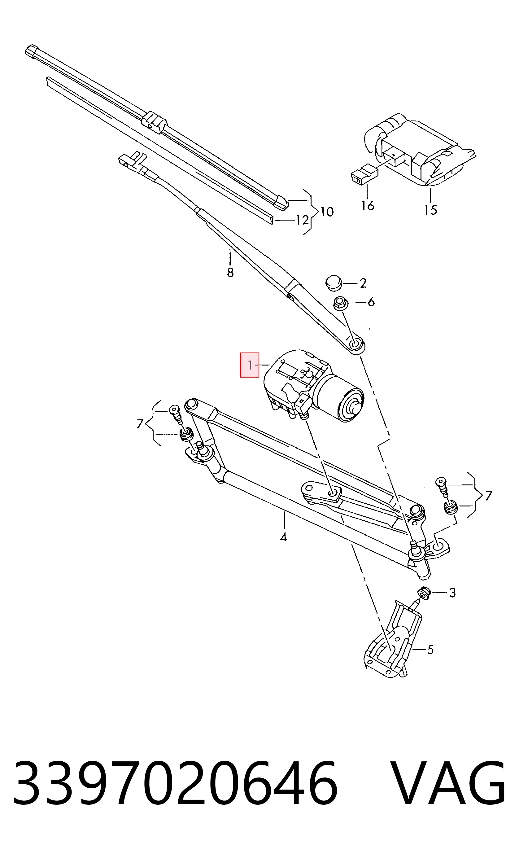 Motor limpiaparabrisas para Seat Altea  5P1