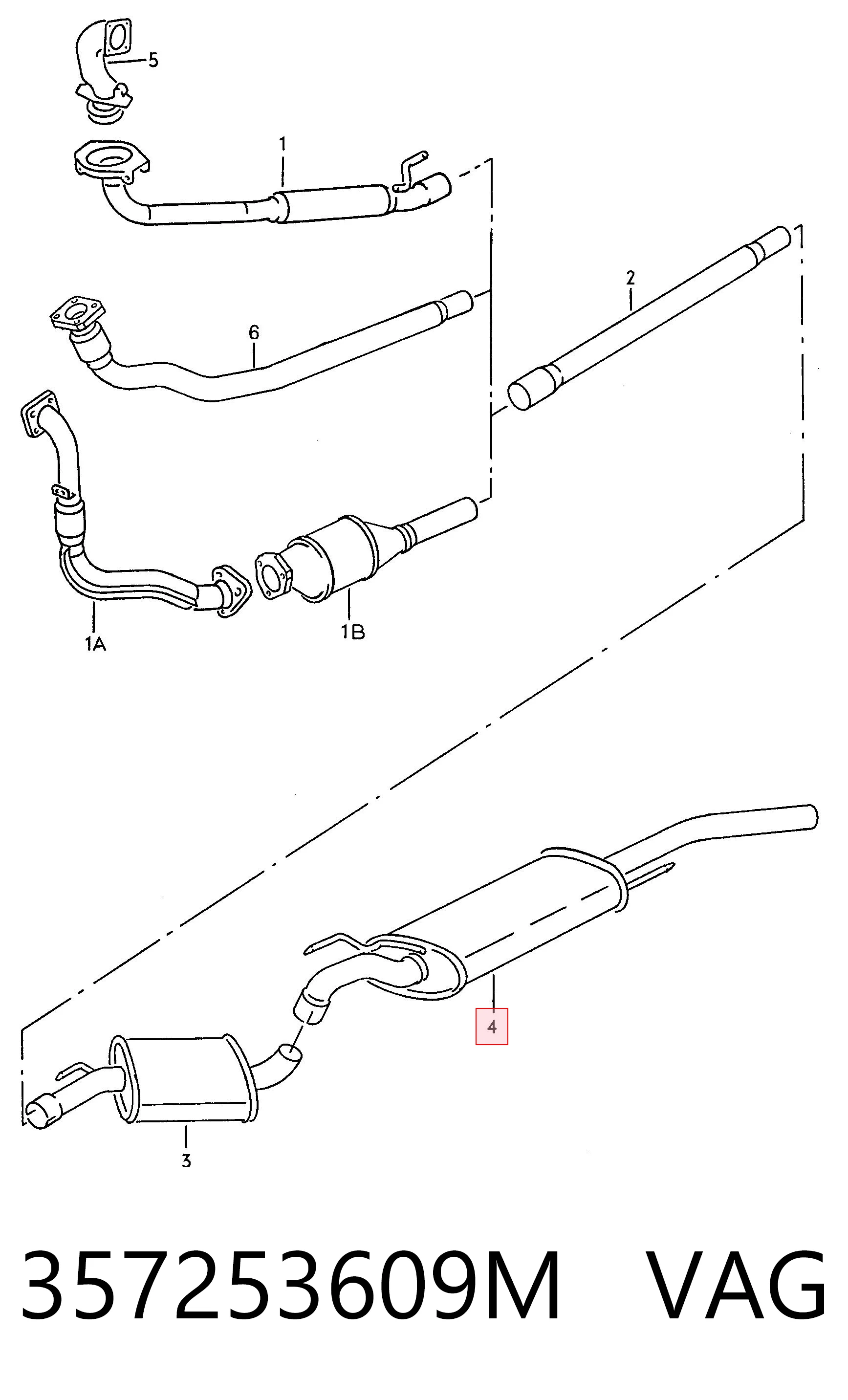 Silencioso trasero Volkswagen Passat (1988-1997)