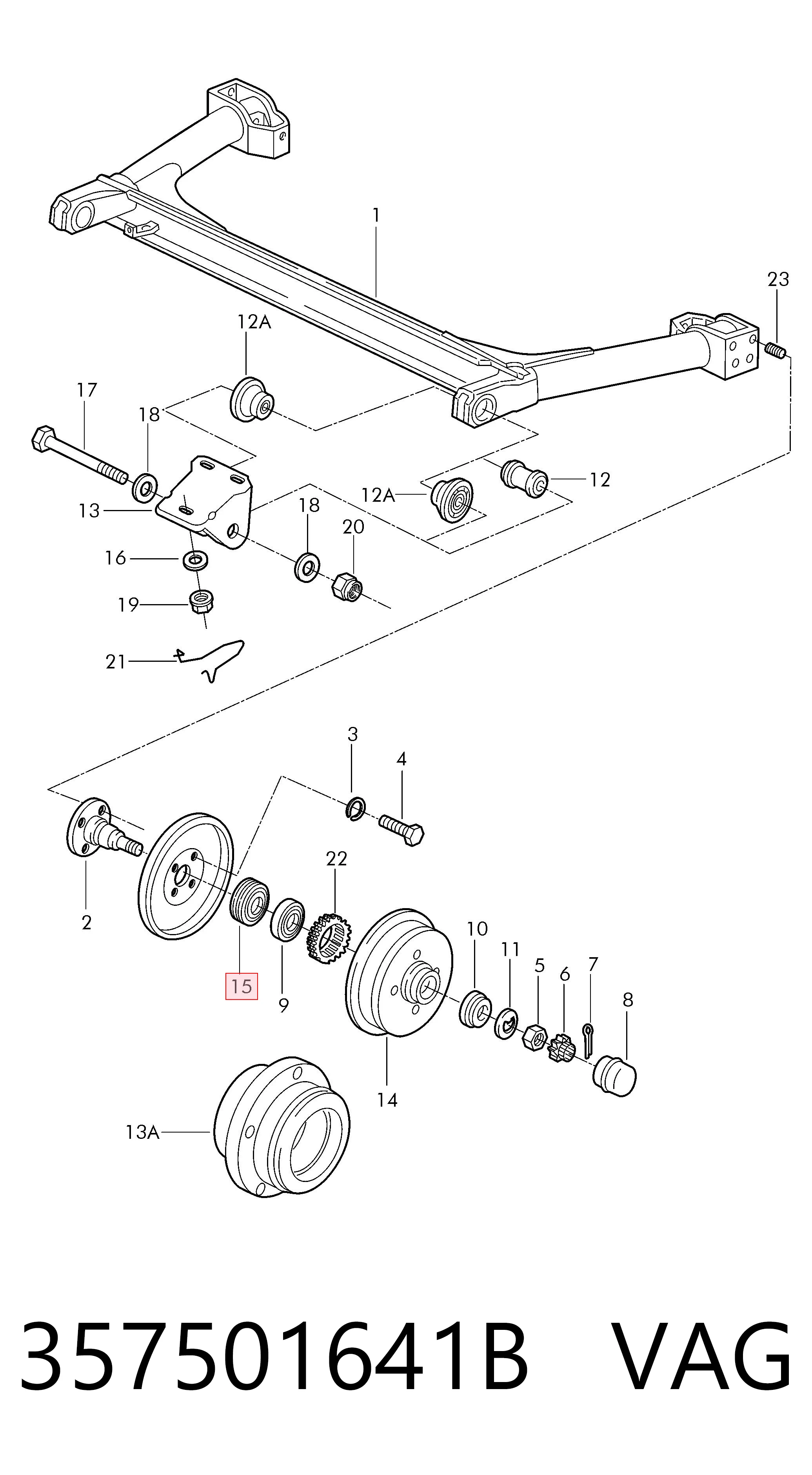 357501641B VAG Retén de cubo trasero