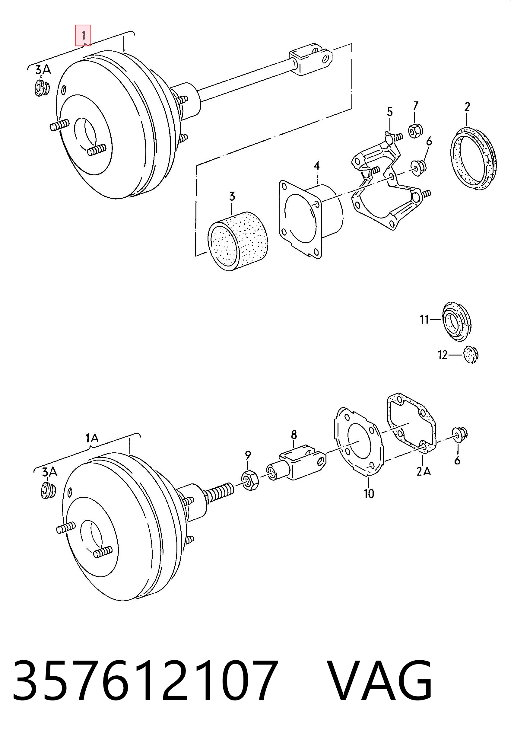 Servofreno de vacío Volkswagen Passat  (3A5, 351, 315)