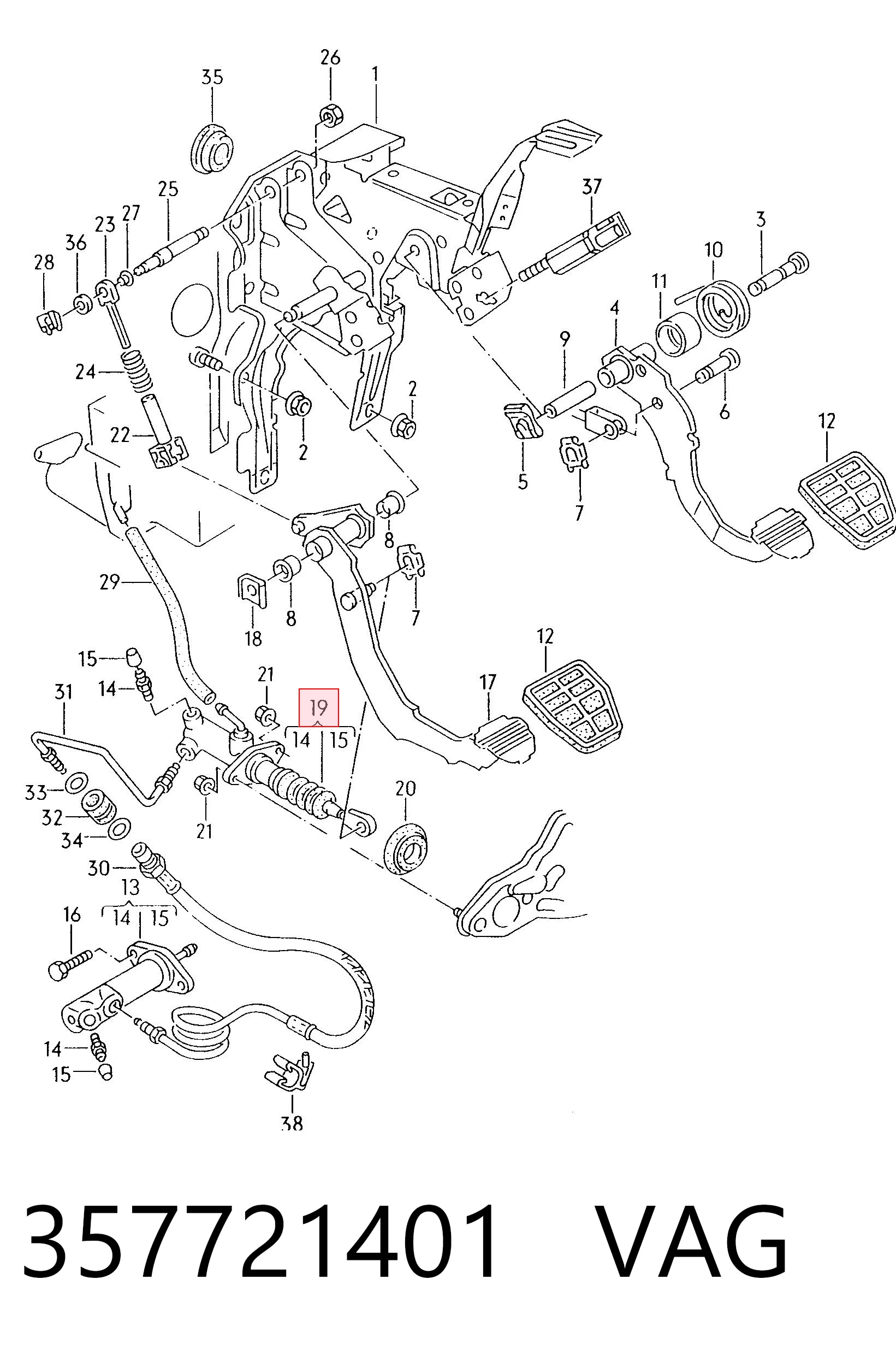 Comprar Cilindro maestro de embrague Volkswagen Passat  3A2, 351, 312 a bajo precio