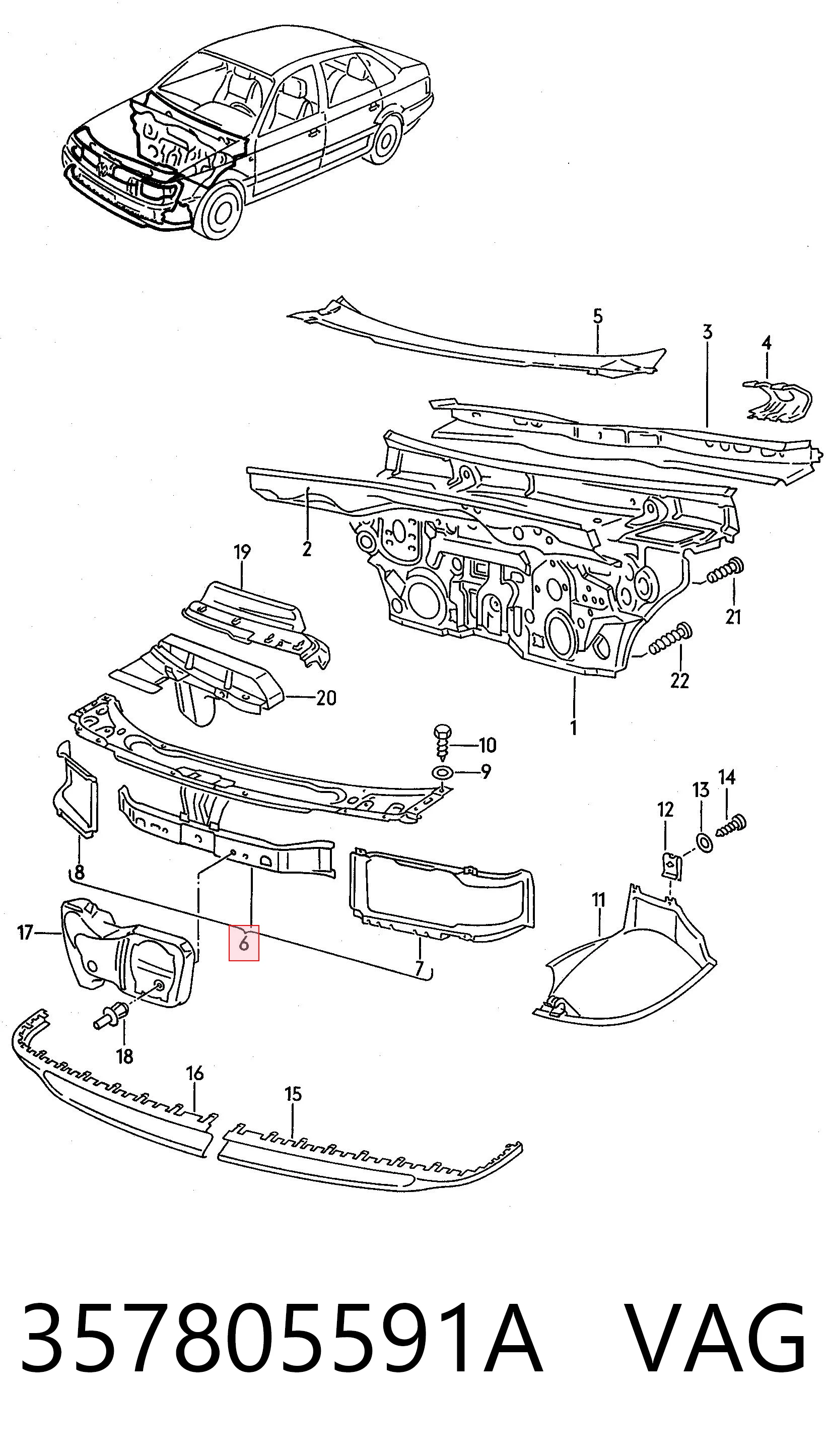 Comprar Panel de soporte del radiador y montaje de faros Volkswagen Passat 3A5, 351, 315 a bajo precio