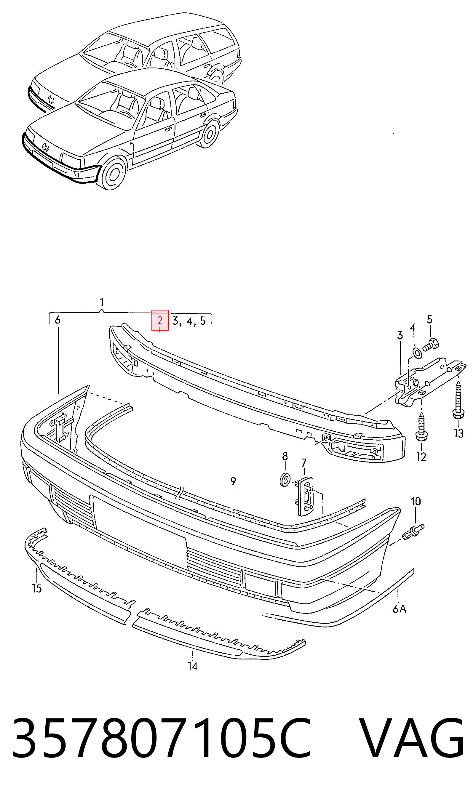 Comprar Refuerzo de parachoques delantero Volkswagen Passat  3A5, 351, 315 a bajo precio