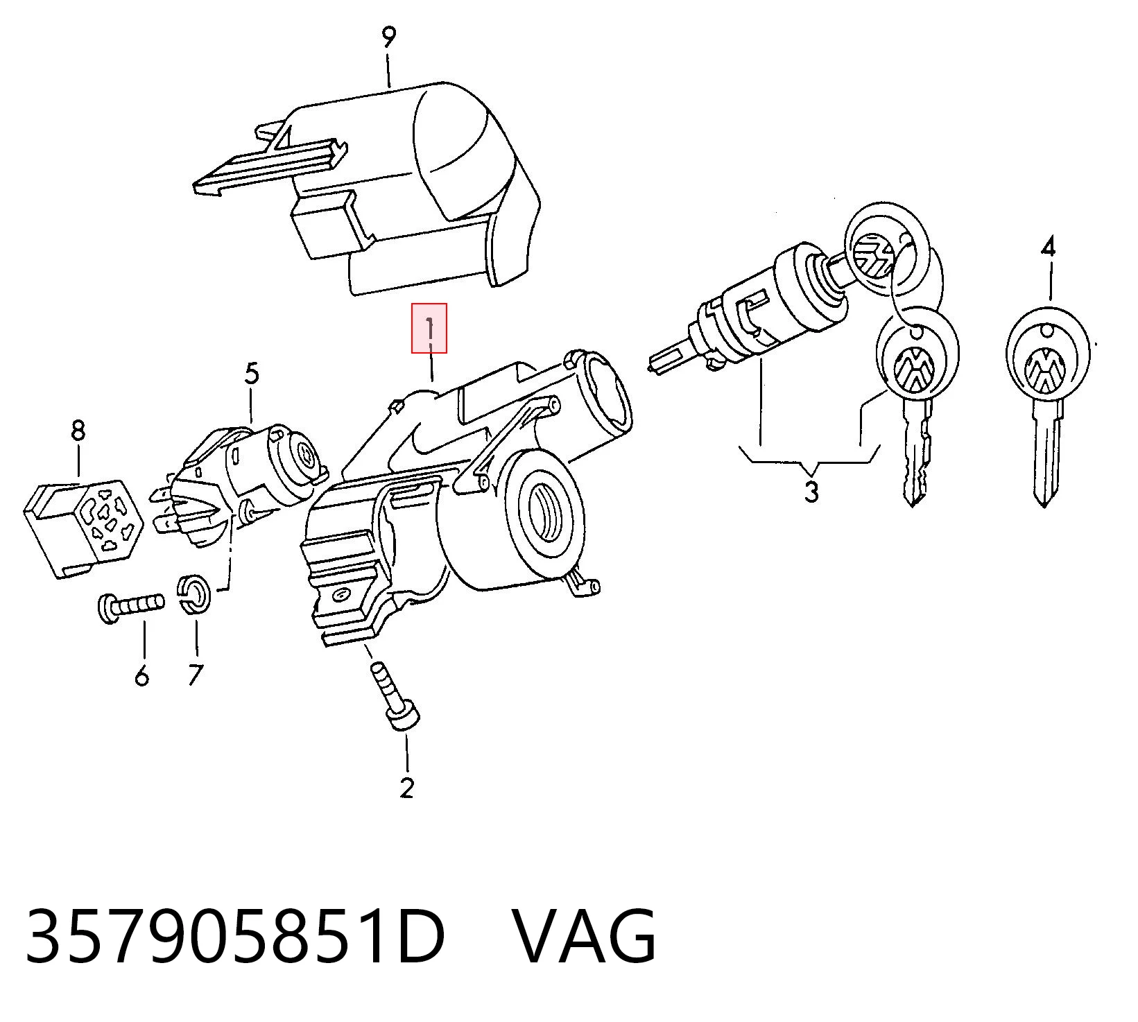 357905851D VAG Interruptor de encendido
