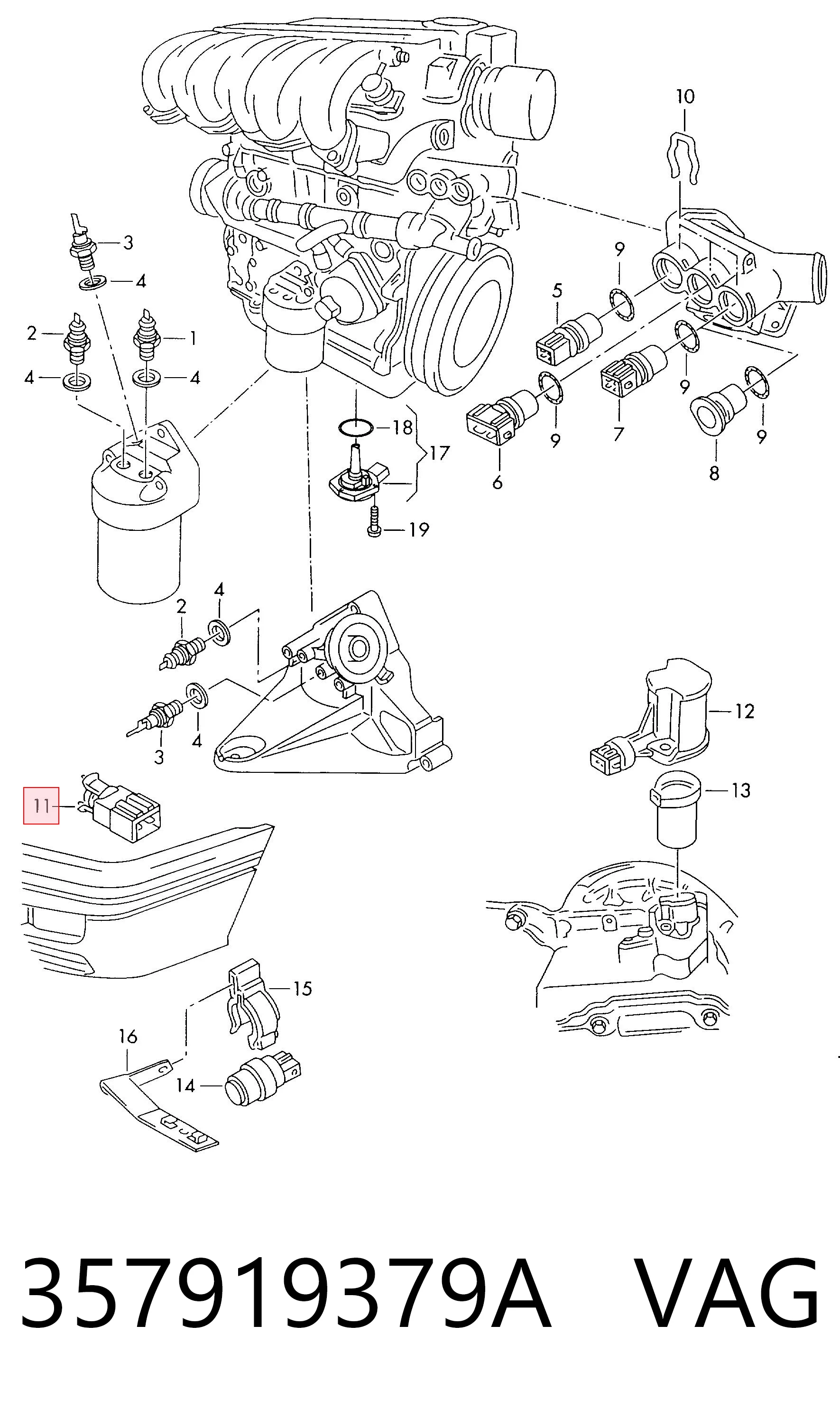 357919379A VAG Sensor de temperatura ambiente