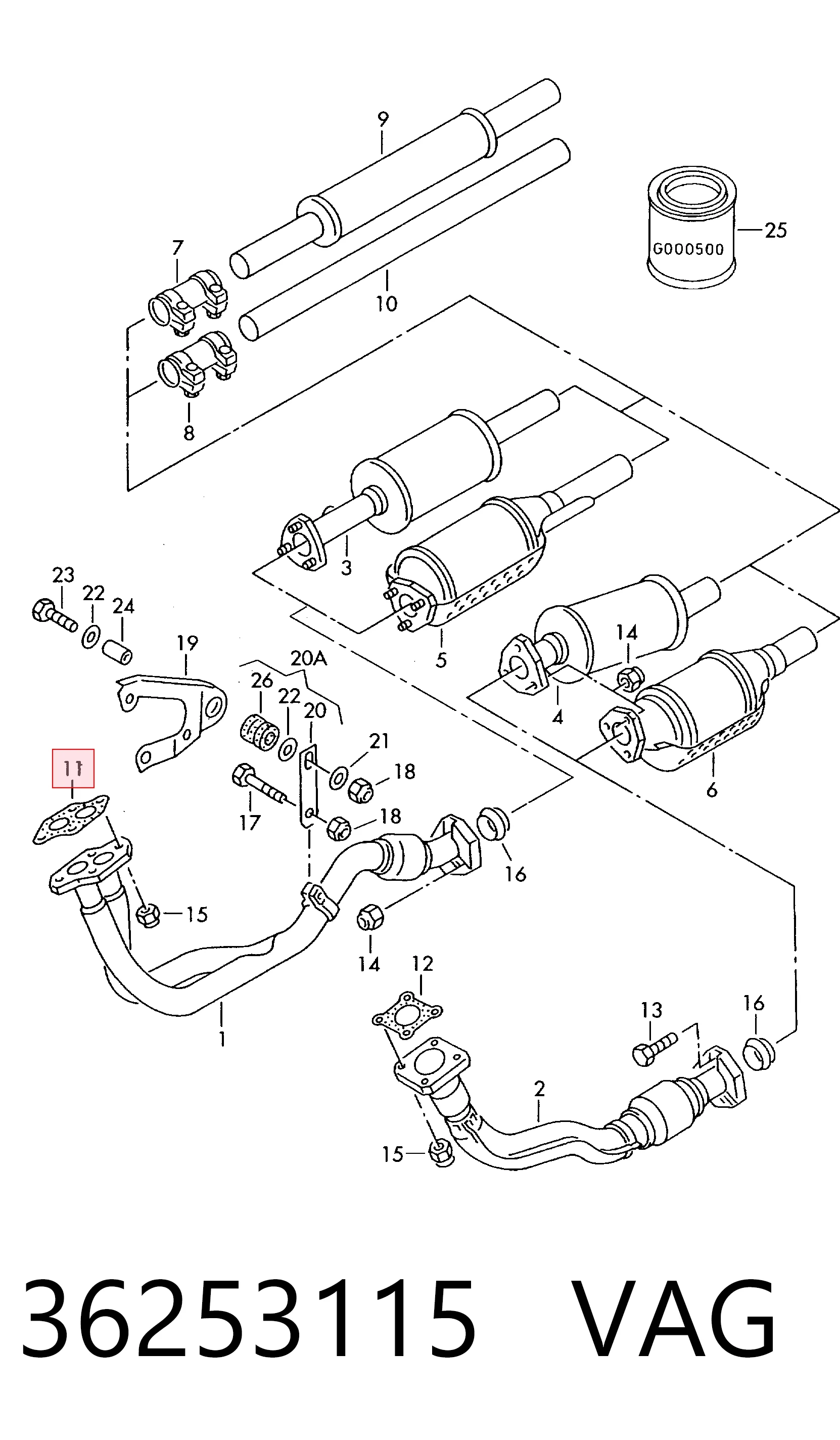 Junta de escape para Volkswagen Polo 86C