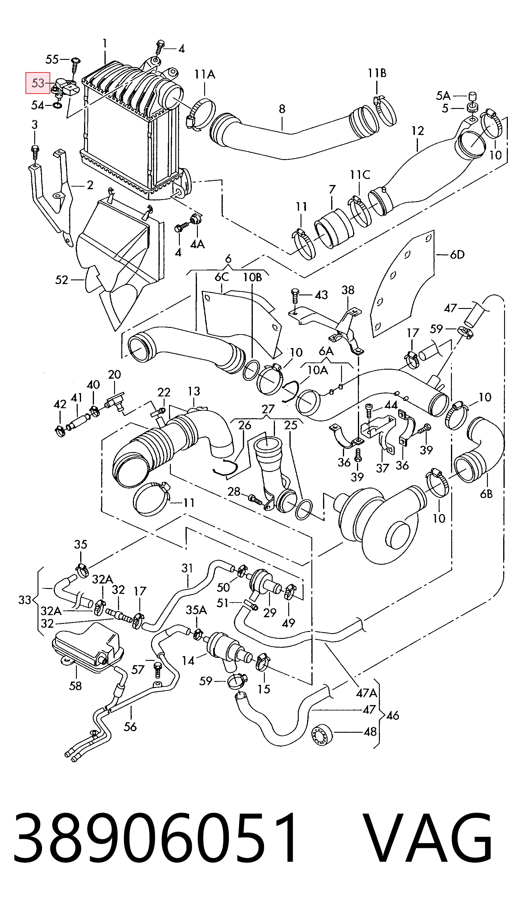 38906051 VAG Sensor de presión de sobrealimentación