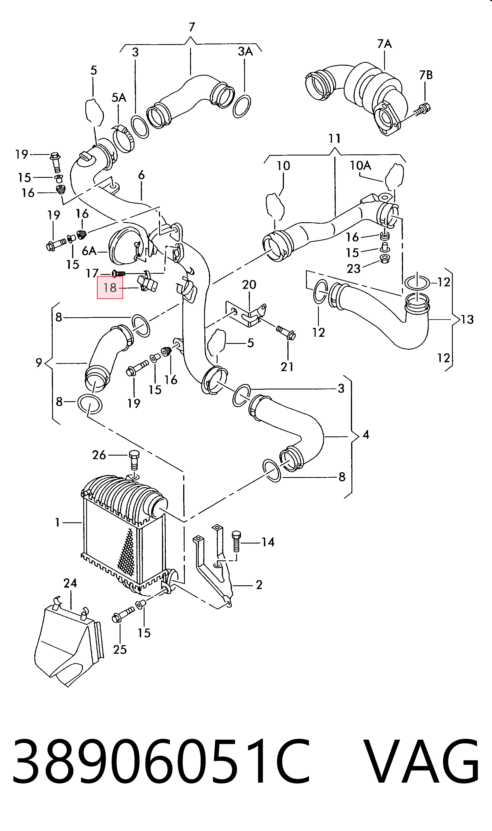 38906051C VAG Sensor de presión de sobrealimentación