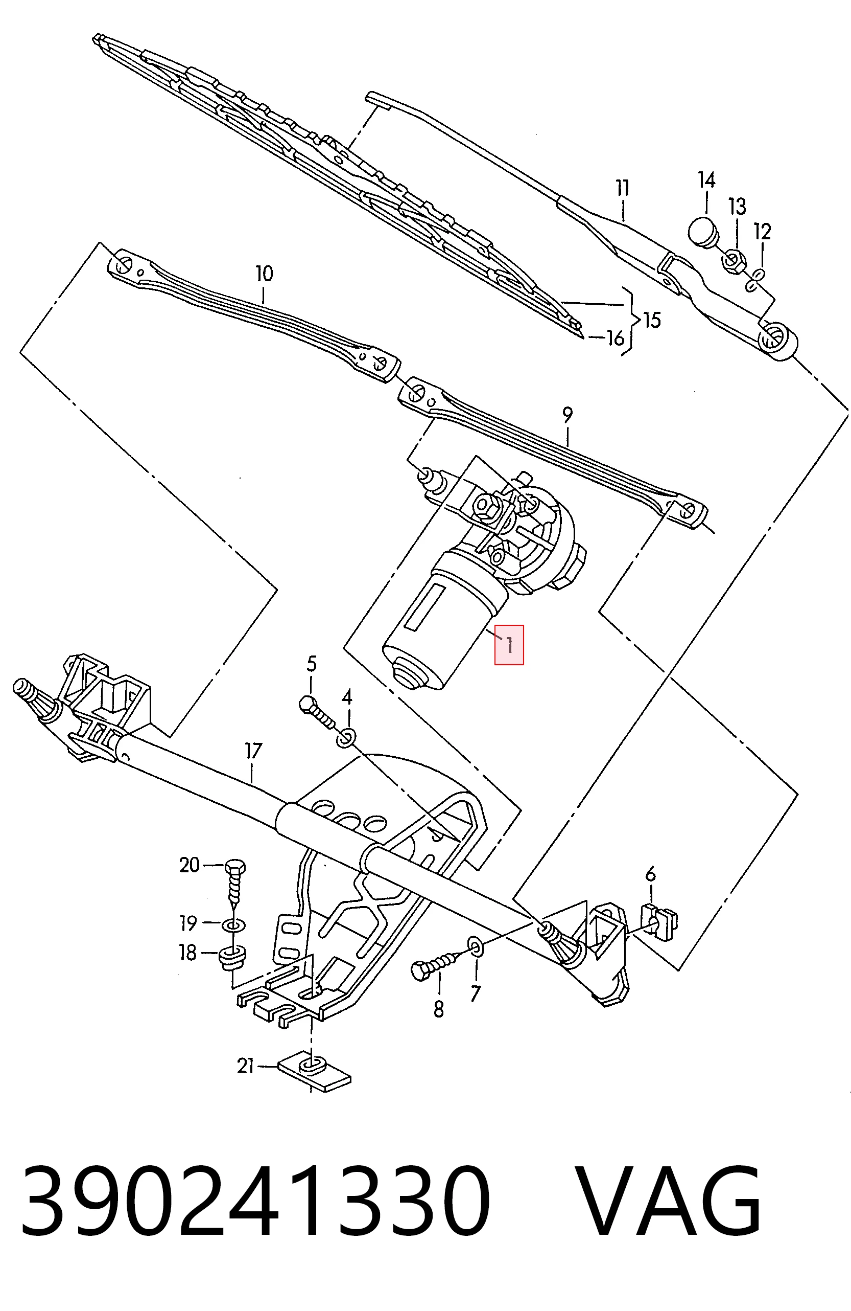 Motor limpiaparabrisas para Audi A6 C4 4A5