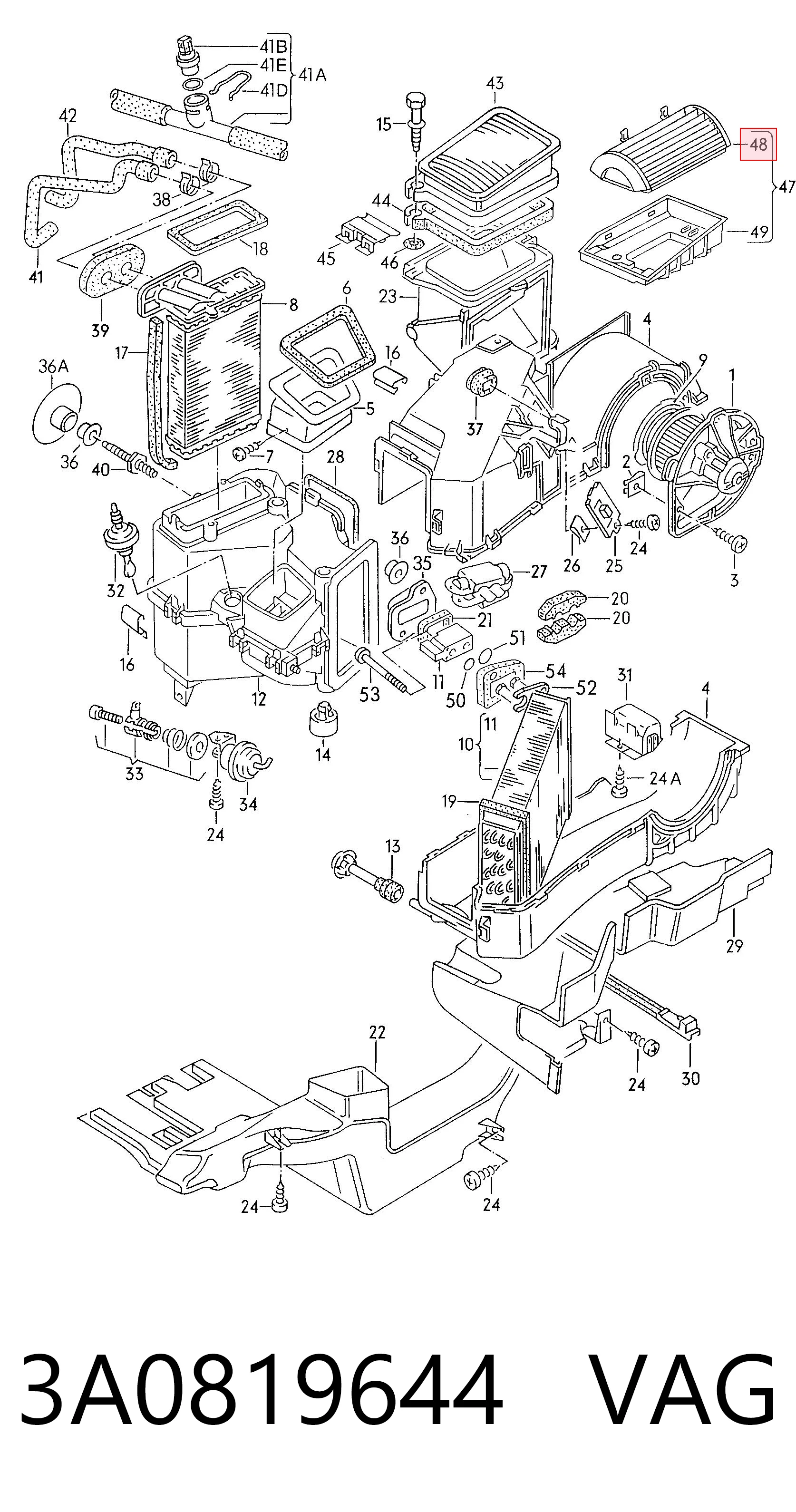 3A0819644 VAG Filtro antipolen