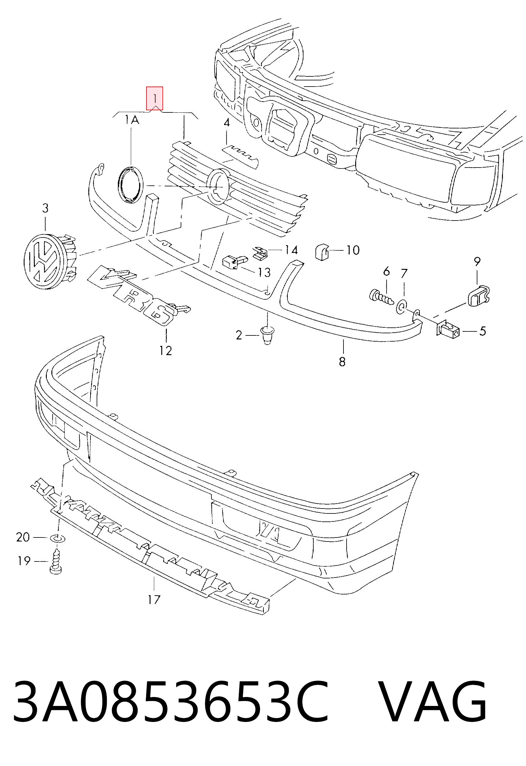 Comprar Parrilla Volkswagen Passat B3, B4 3A5, 351, 315