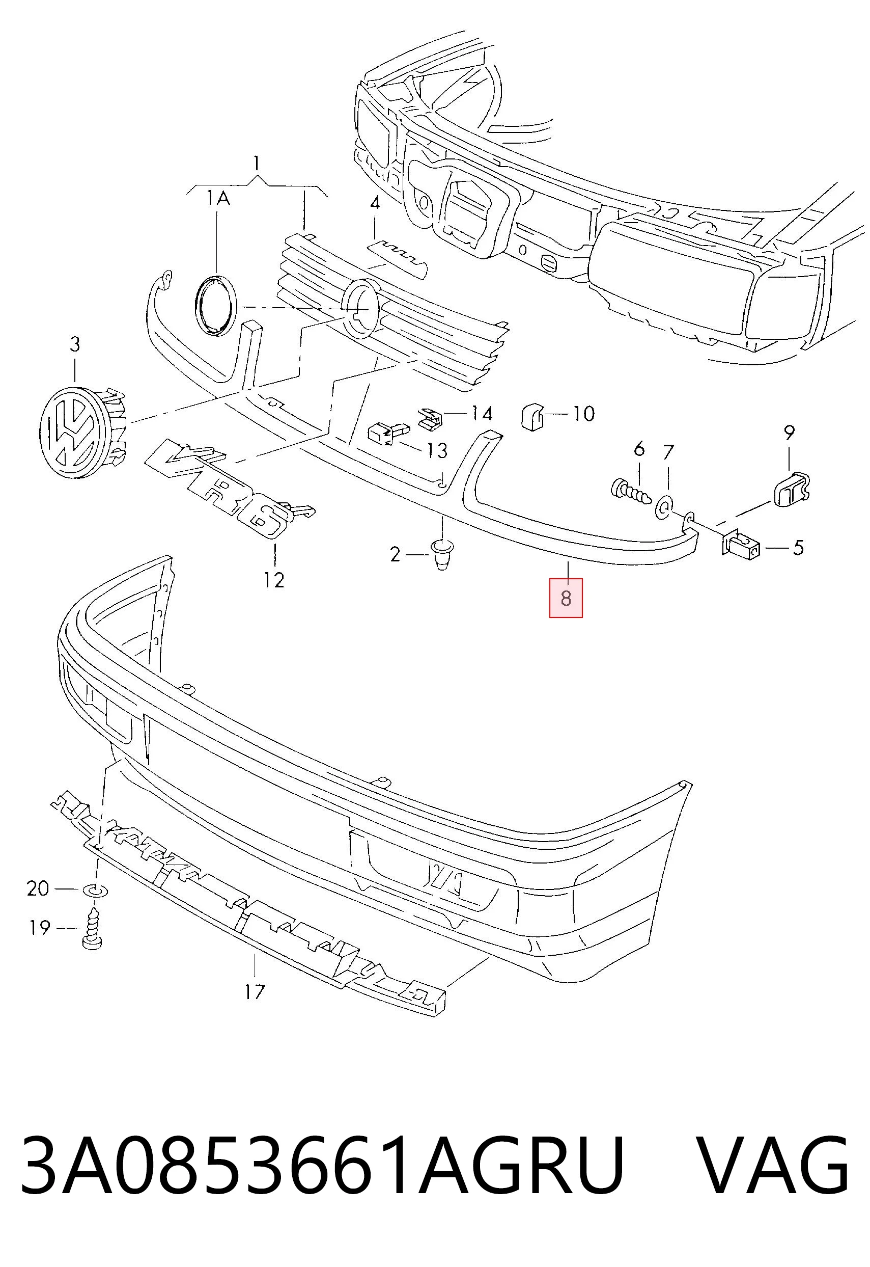3A0853661AGRU VAG