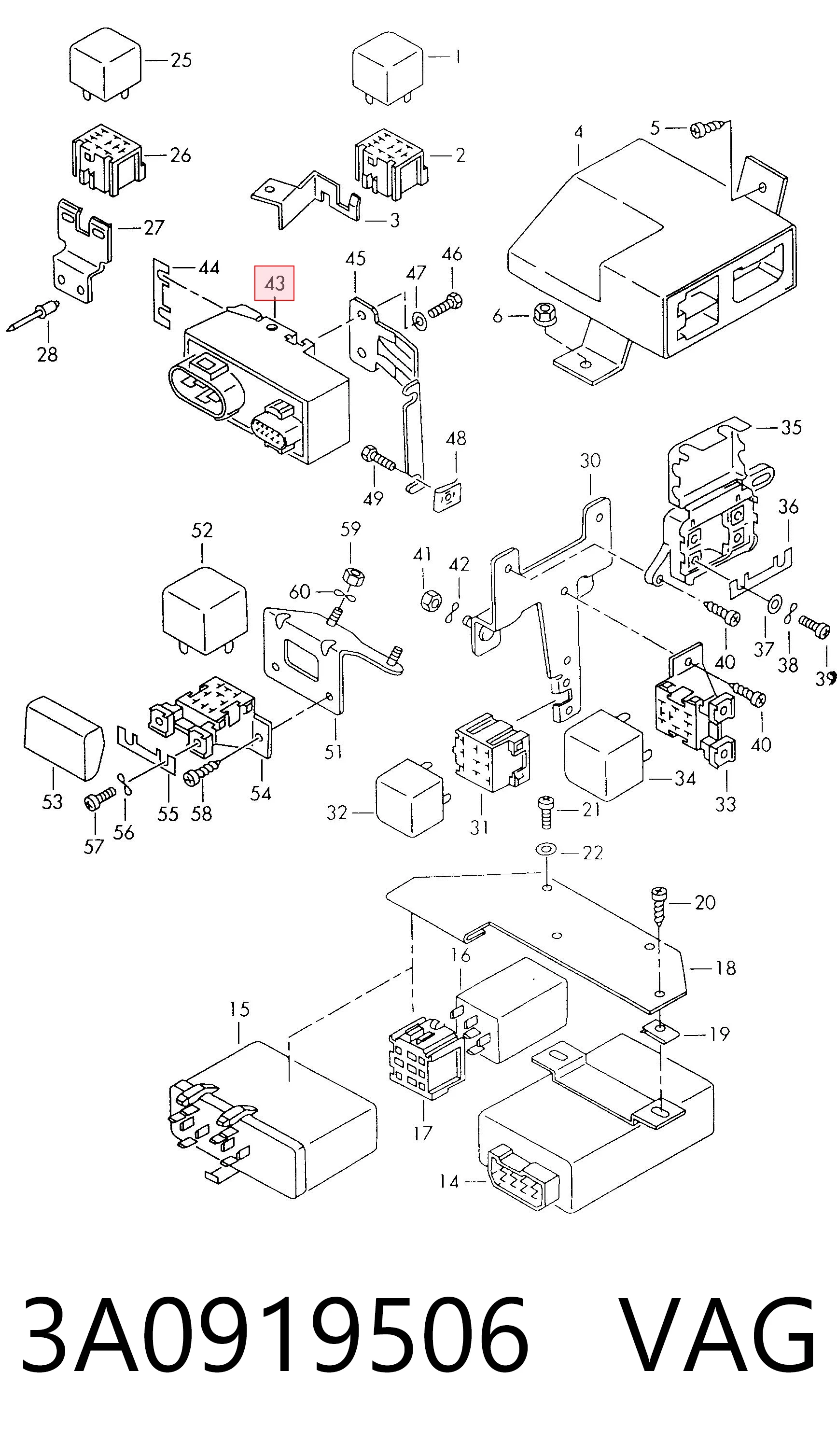 3A0919506 VAG Regulador de velocidad del ventilador de refrigeración (unidad de control)