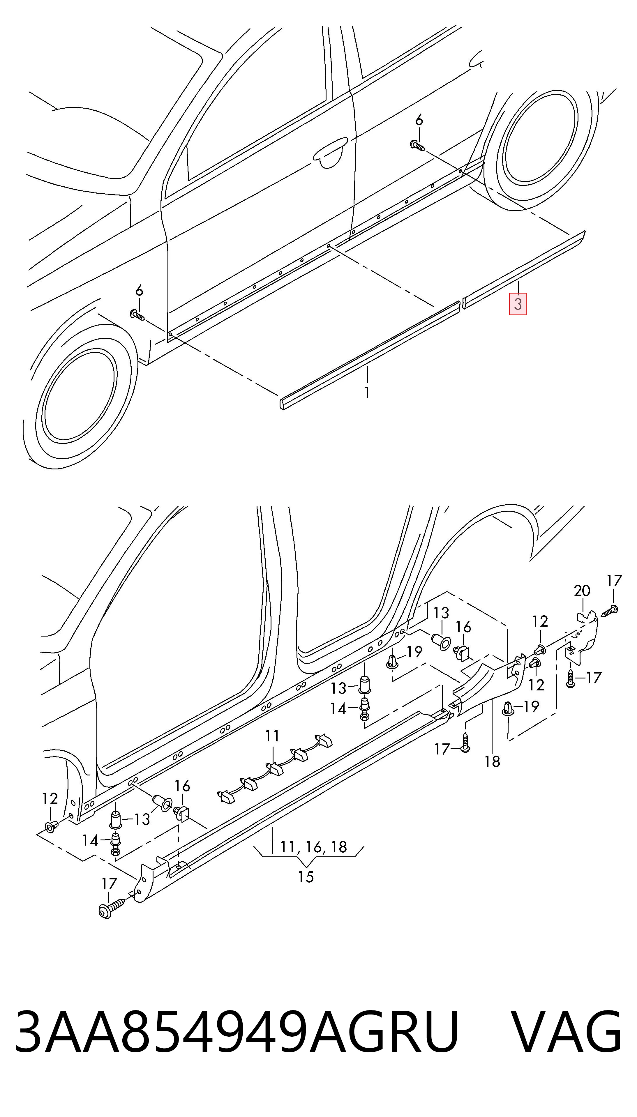 3AA854949AGRU VAG