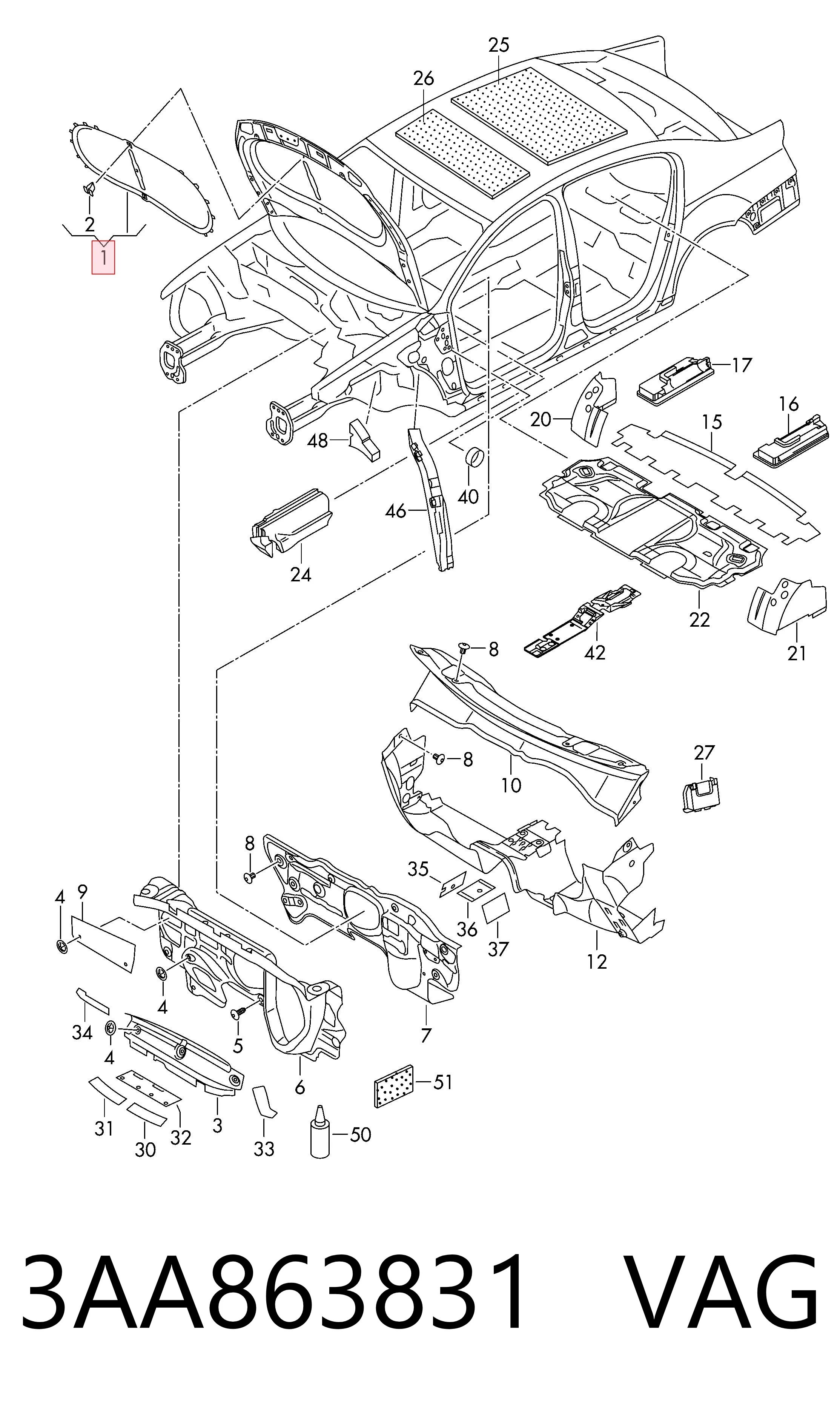 Insonorizante de motor AND 30863084 precio, desde 45,93 EUR