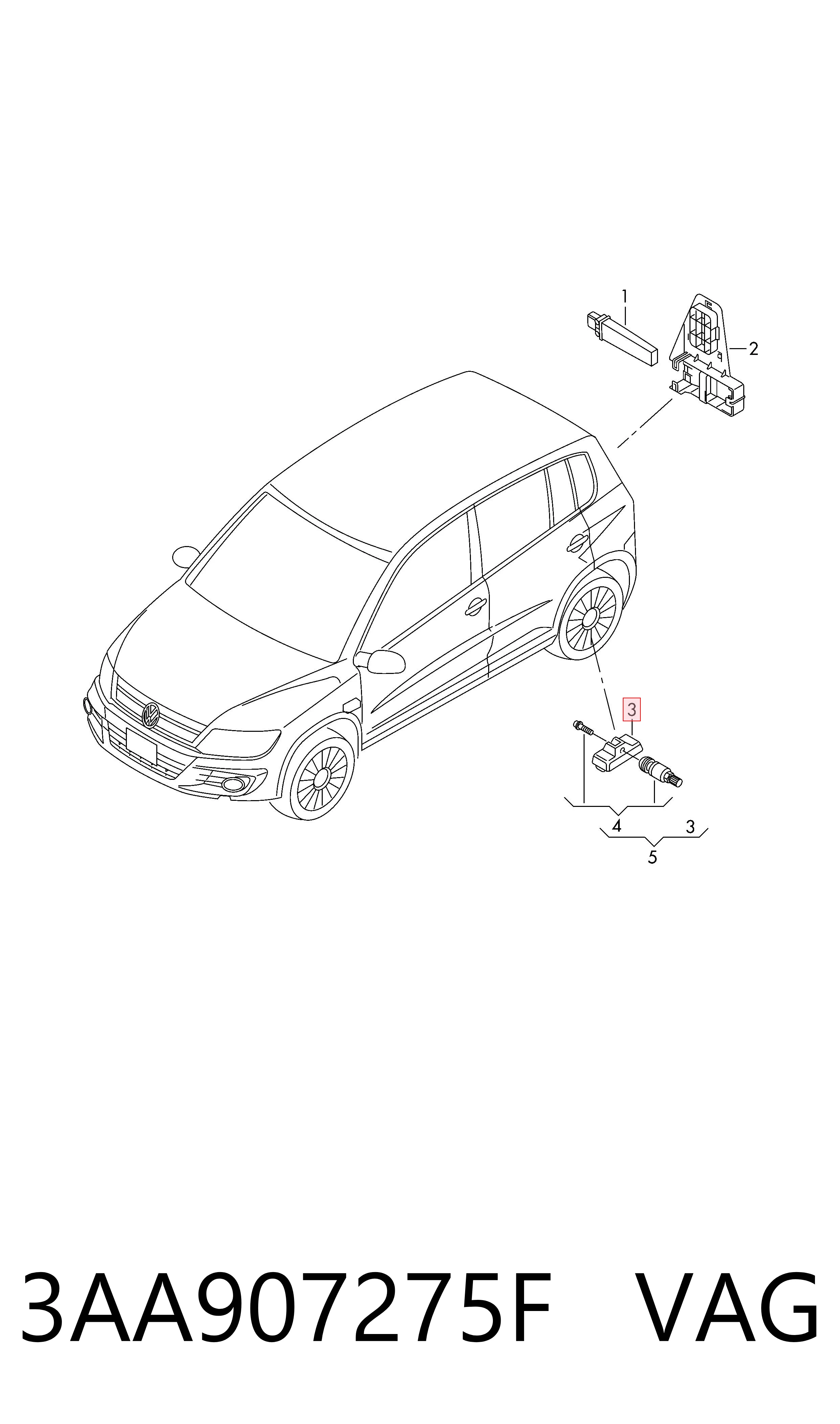Sensor de presion de llantas VAG 3AA907275F precio, desde 81,31 EUR