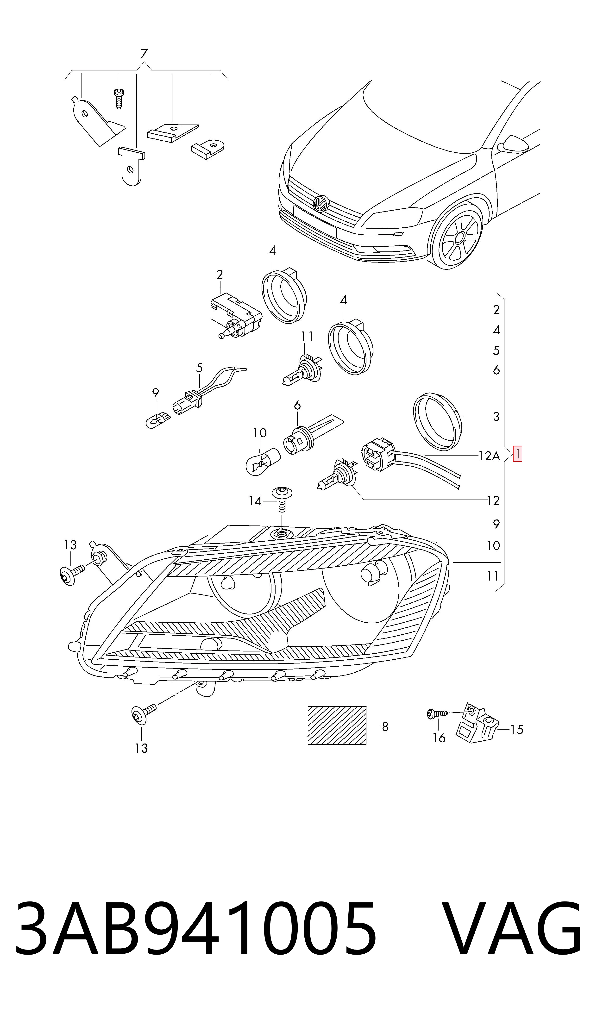 3AB941005 VAG Faros