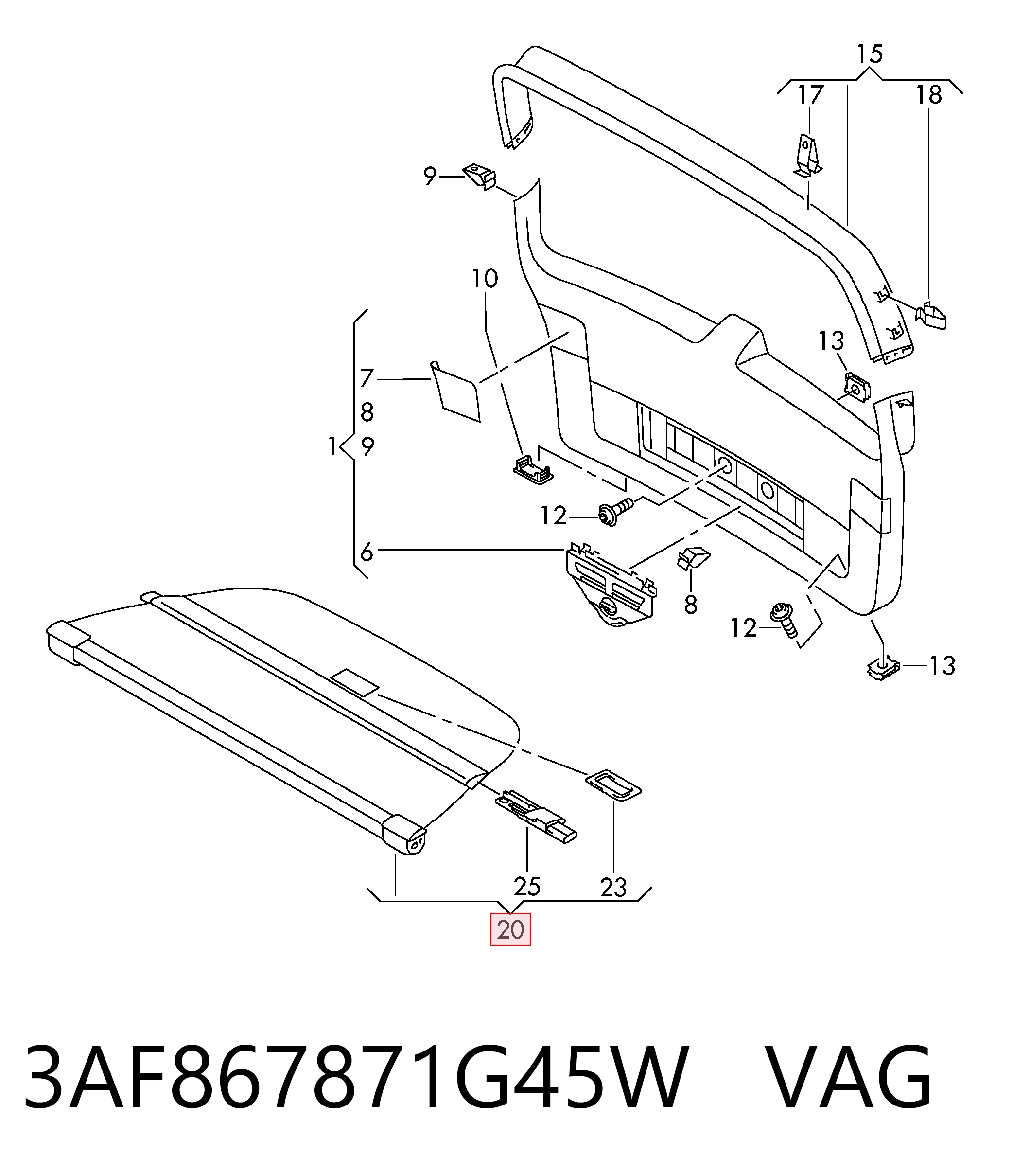 3AF867871G45W VAG