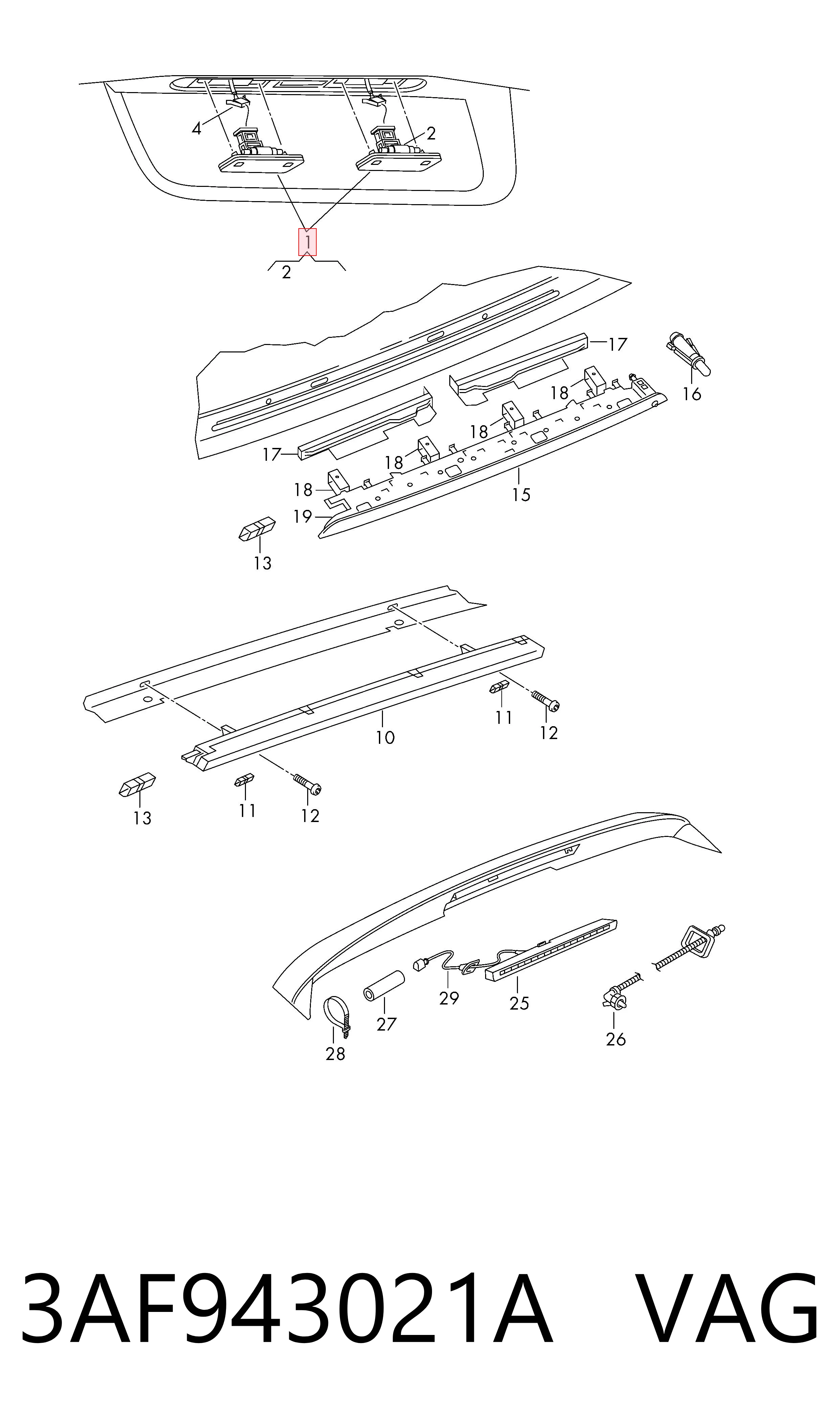 Lampara de matricula VAG 3AF943021A precio, desde 36,50 EUR