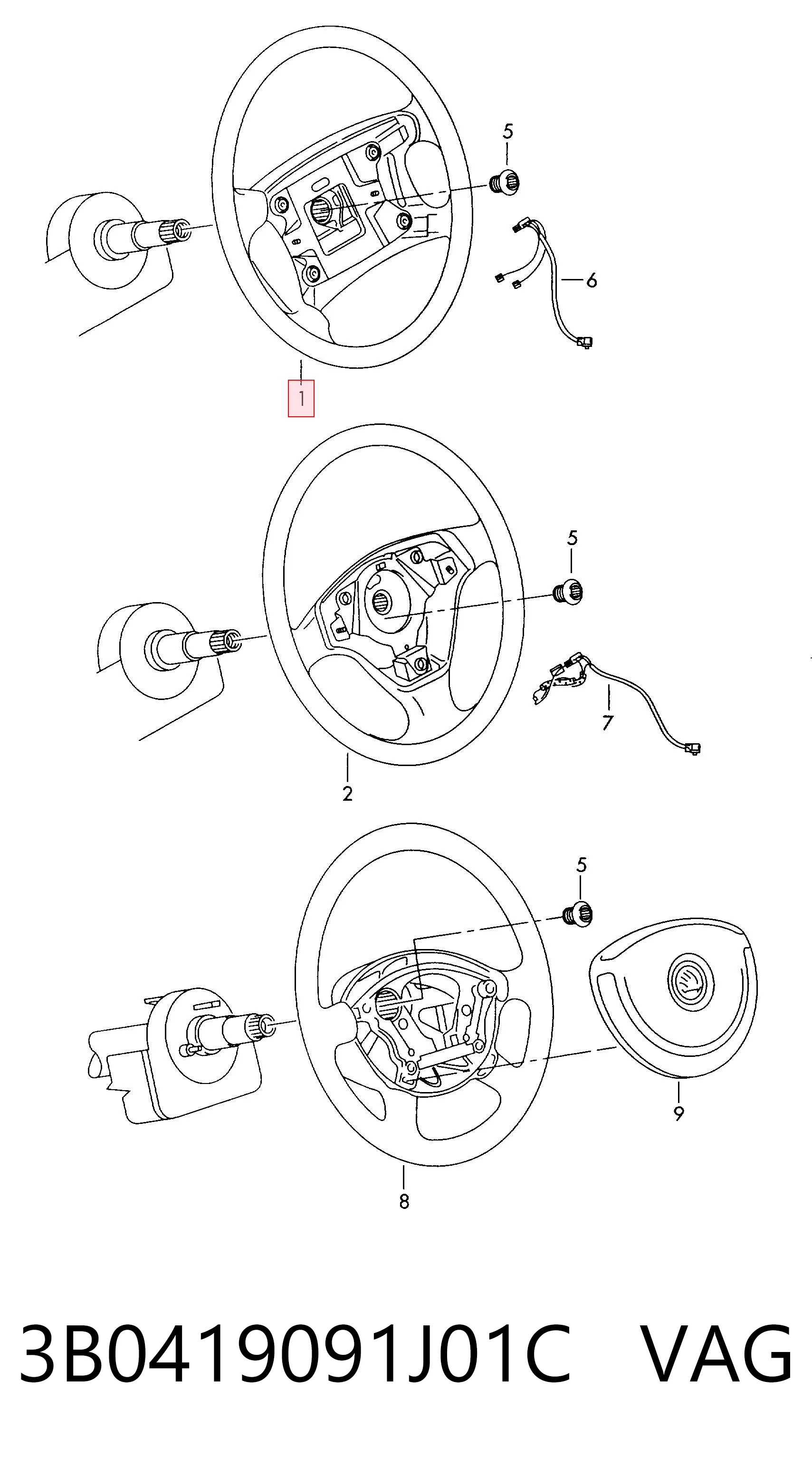 3B0419091J01C VAG