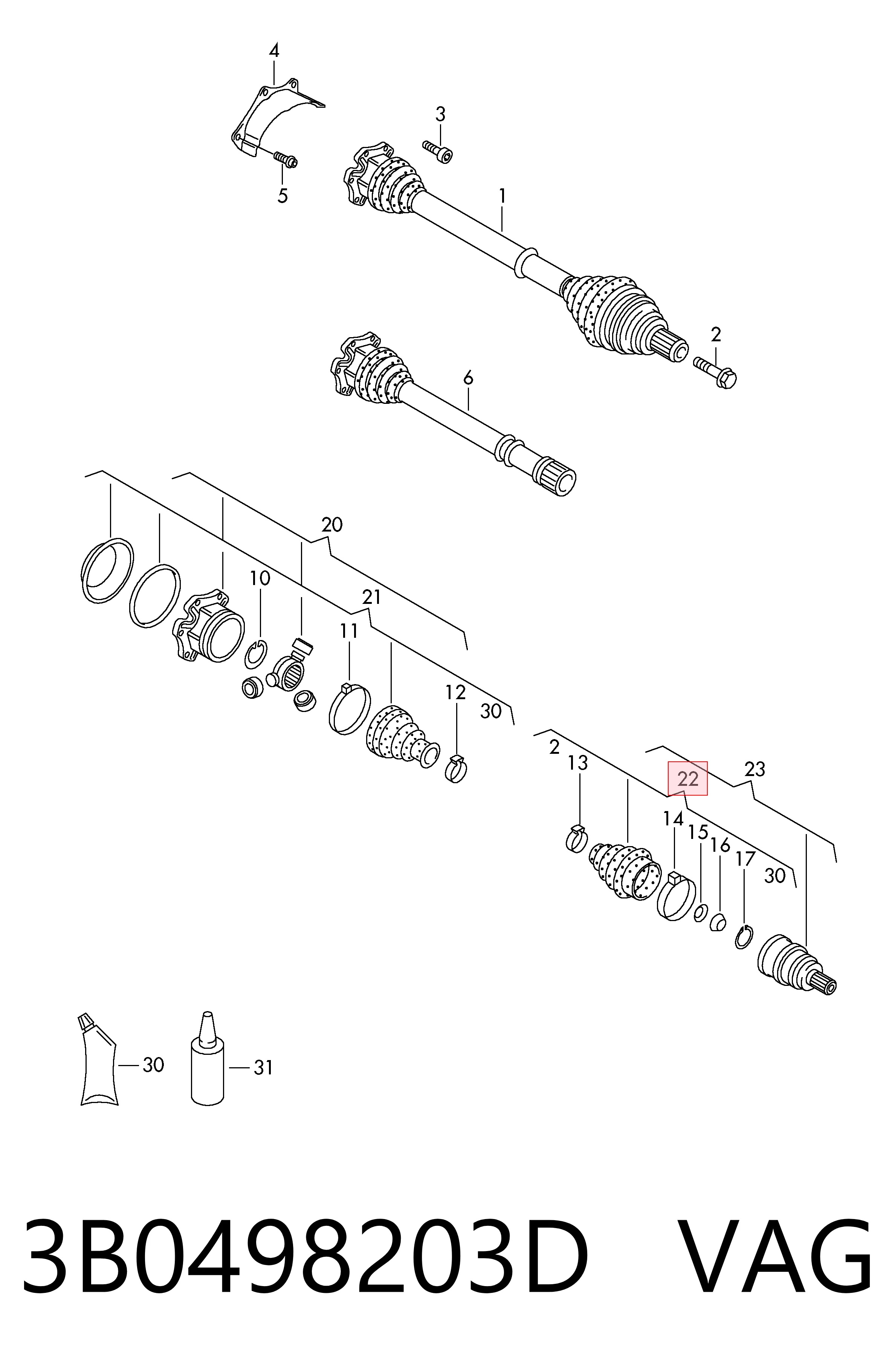 Fuelle, palier delantero exterior Audi A6  desde 12,60 €