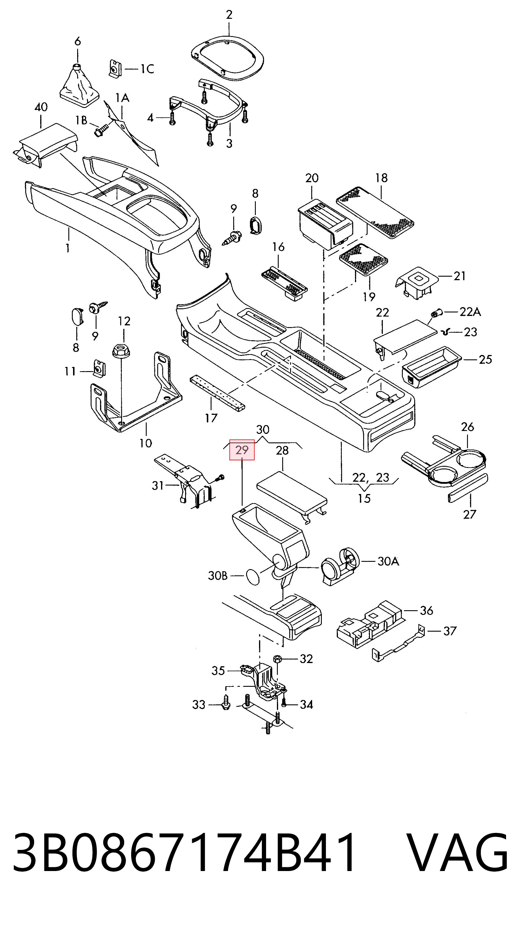 Apoyabrazos para Volkswagen Golf IV 1J5