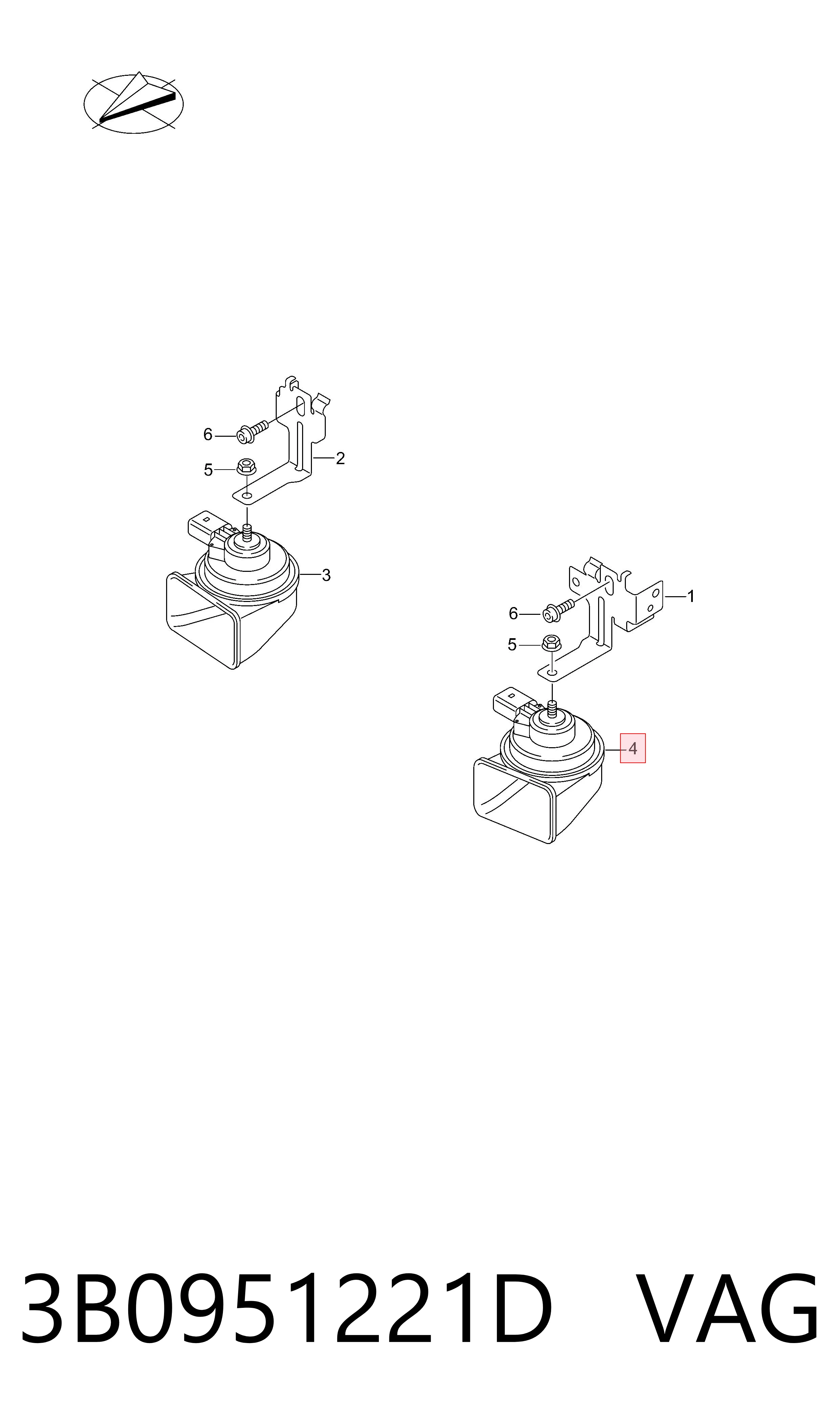 3B0951221D VAG Claxon