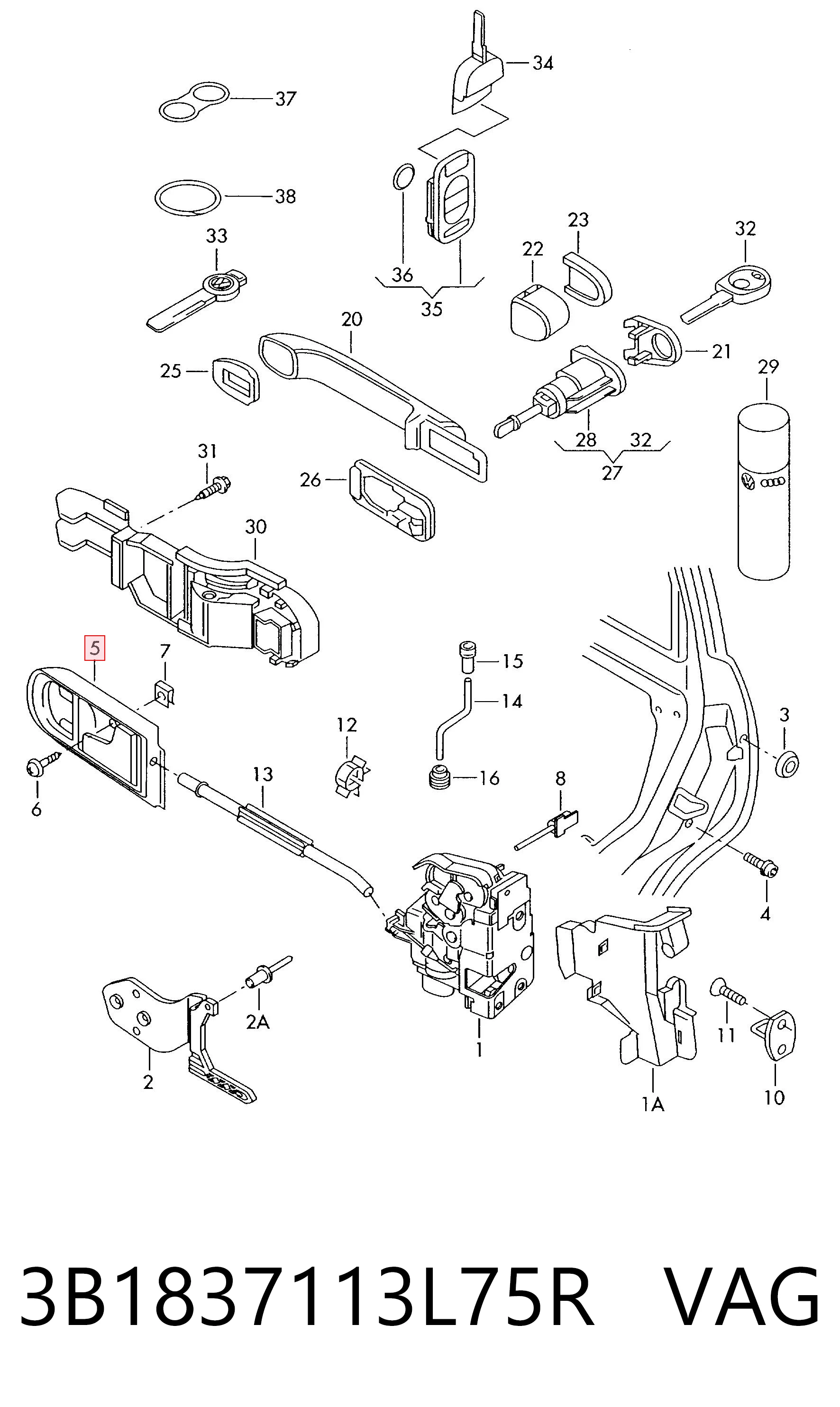 3B1837113L75R VAG