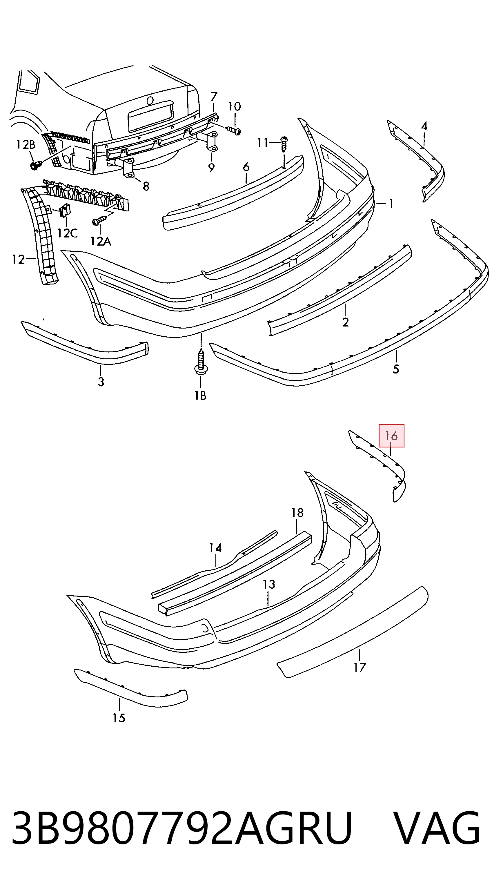 3B9807792AGRU VAG