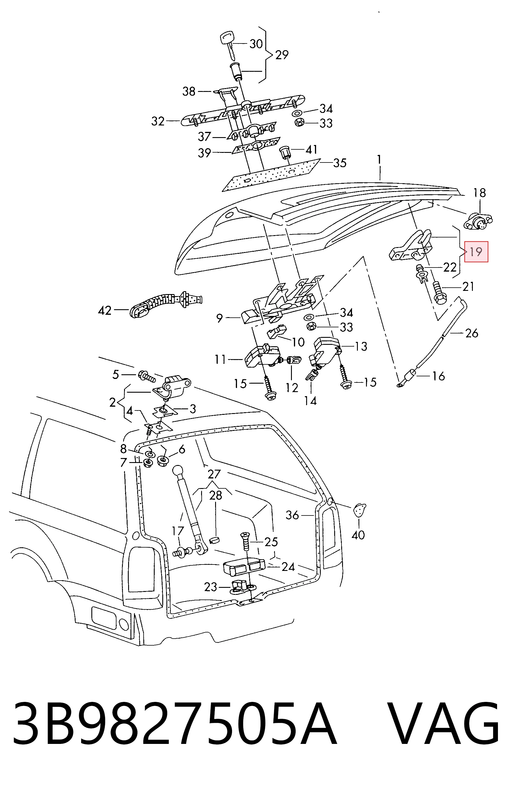 Comprar Cerradura de maletero Volkswagen Passat B5 3B5