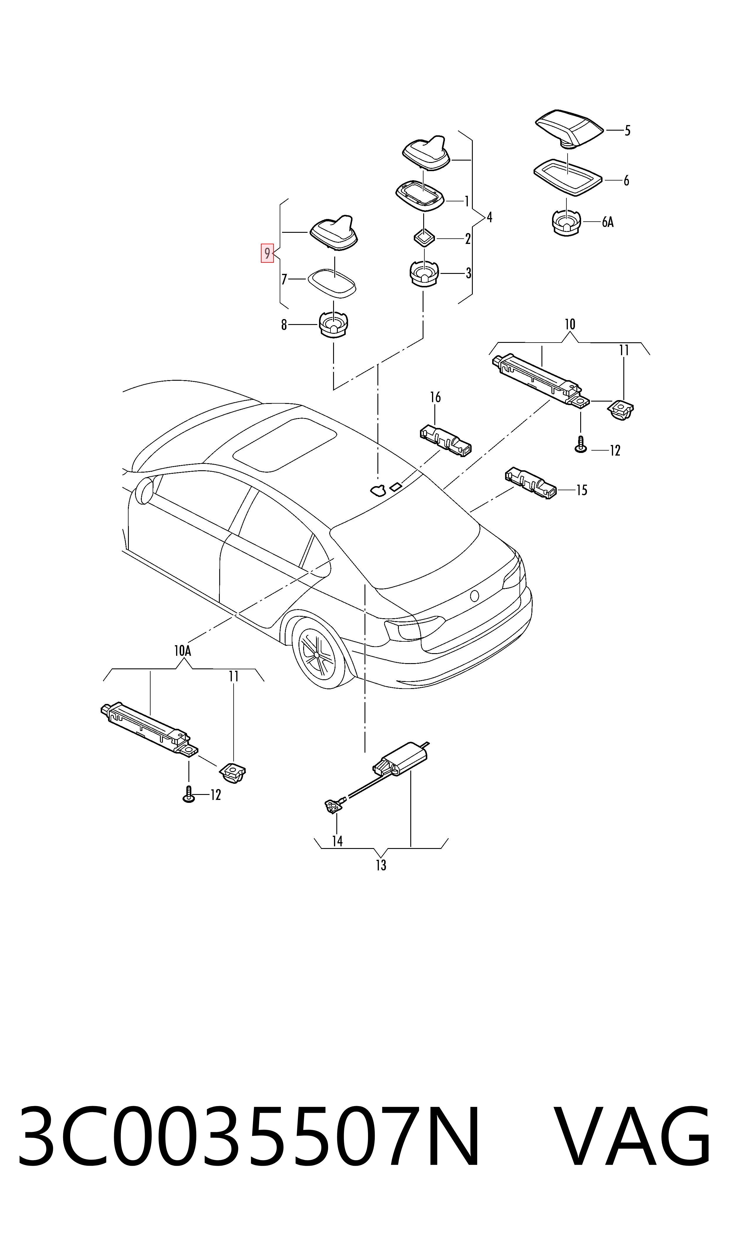 Comprar 3C0035507N VAG Antena