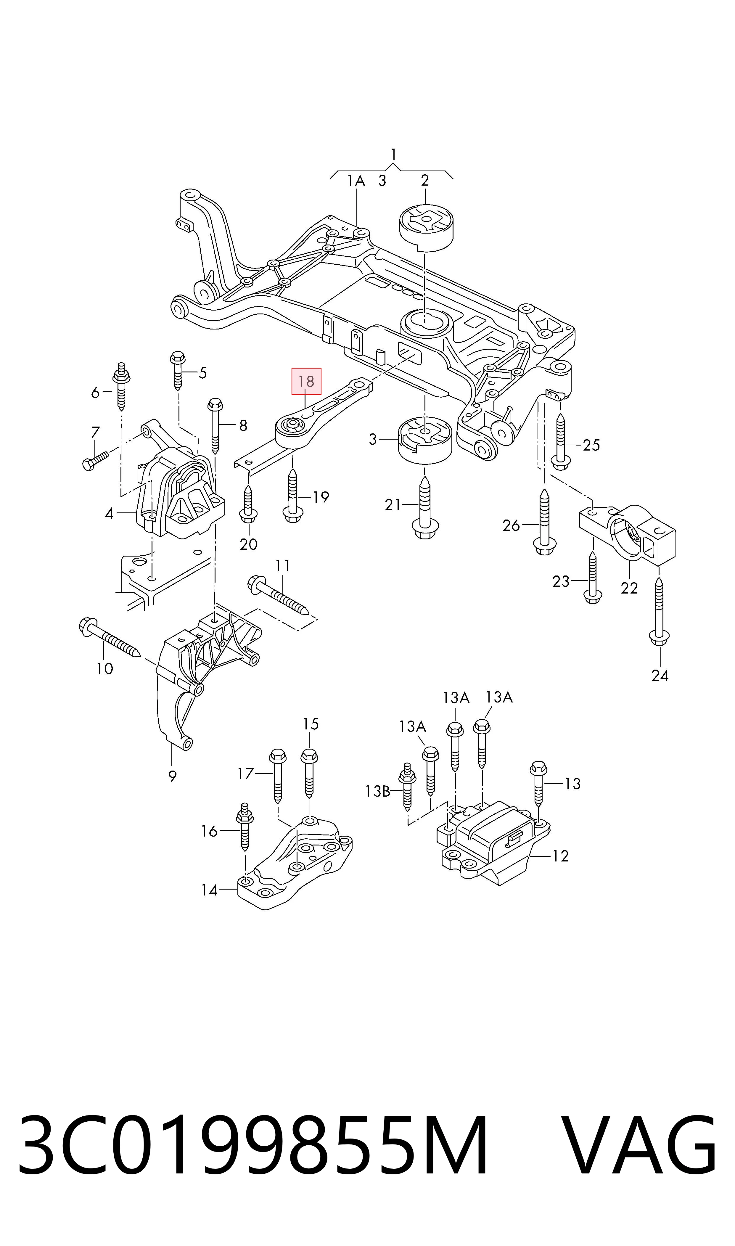 3C0199855M VAG Taco de motor