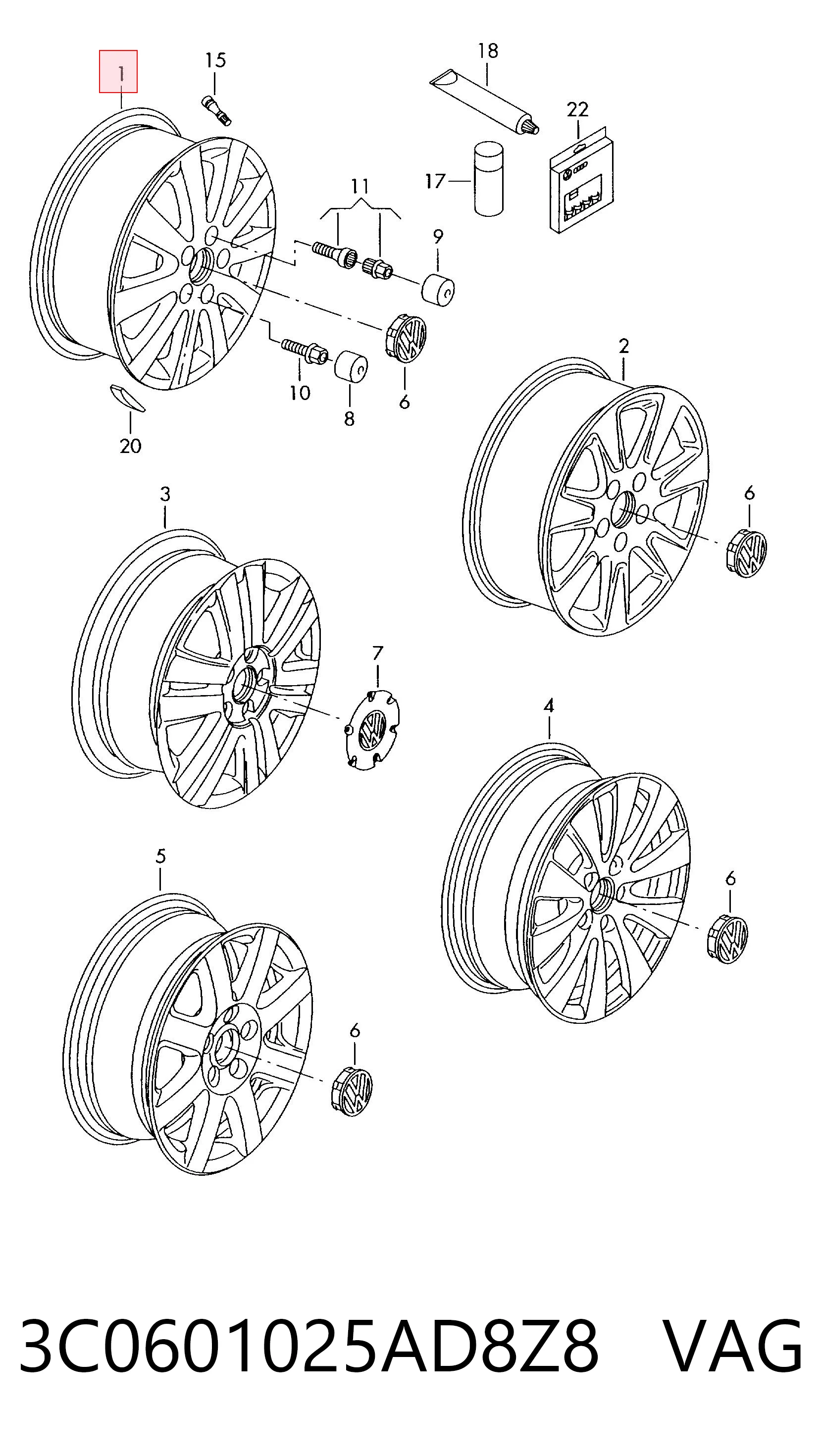 3C0601025AD8Z8 VAG Aros