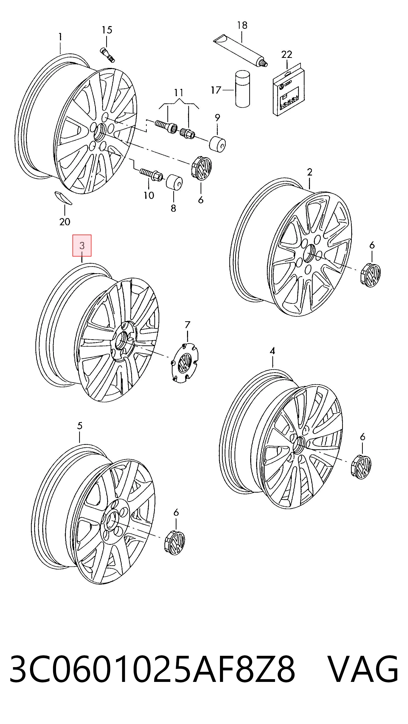 3C0601025AF8Z8 VAG Aros