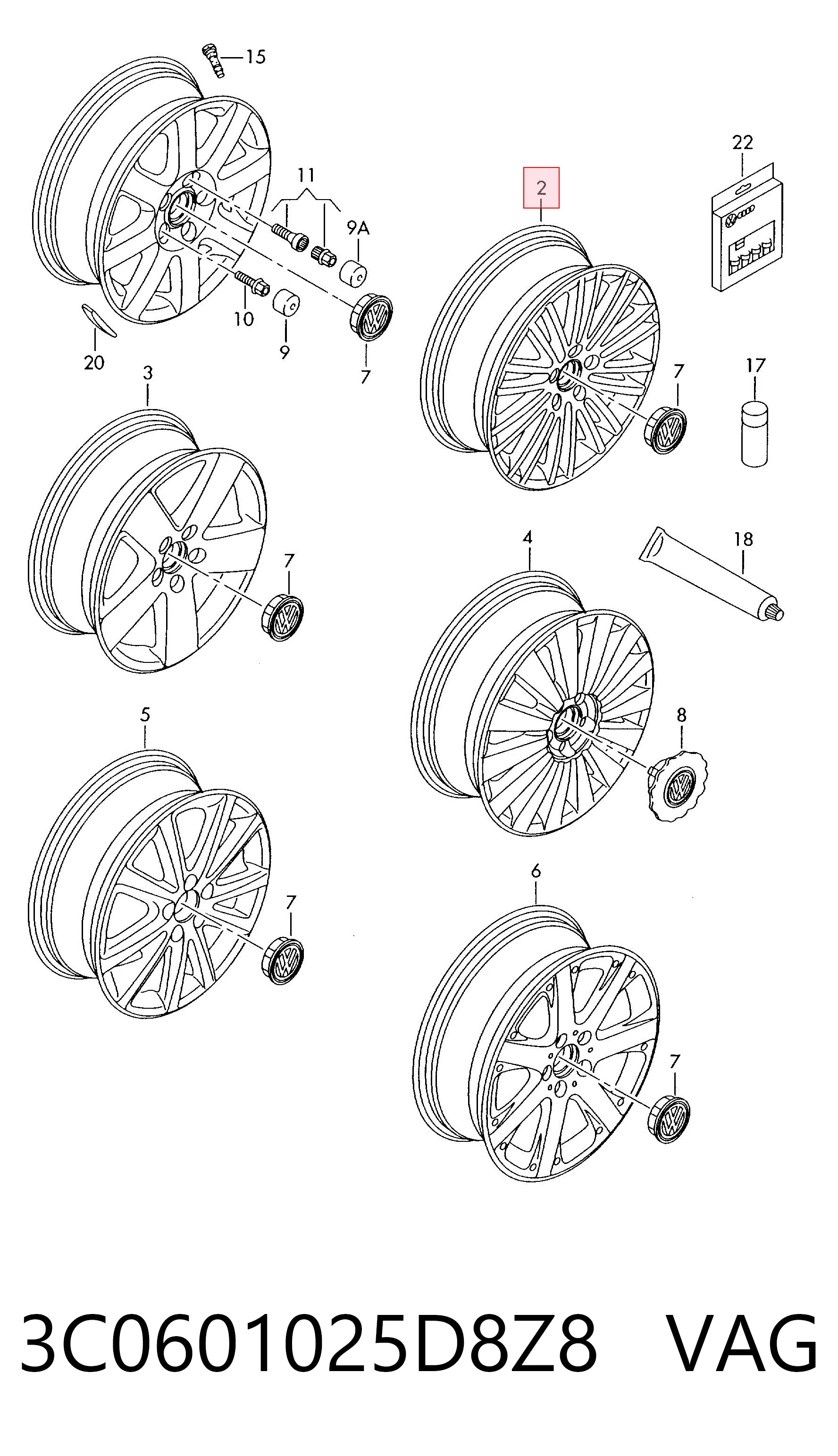 3C0601025D8Z8 VAG Aros