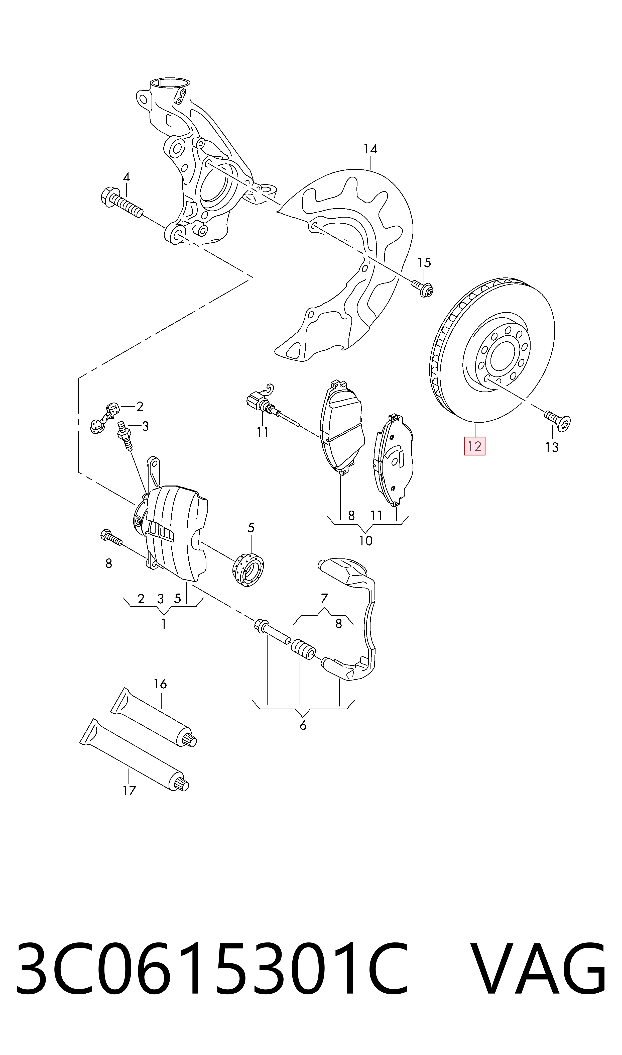3C0615301C VAG Discos