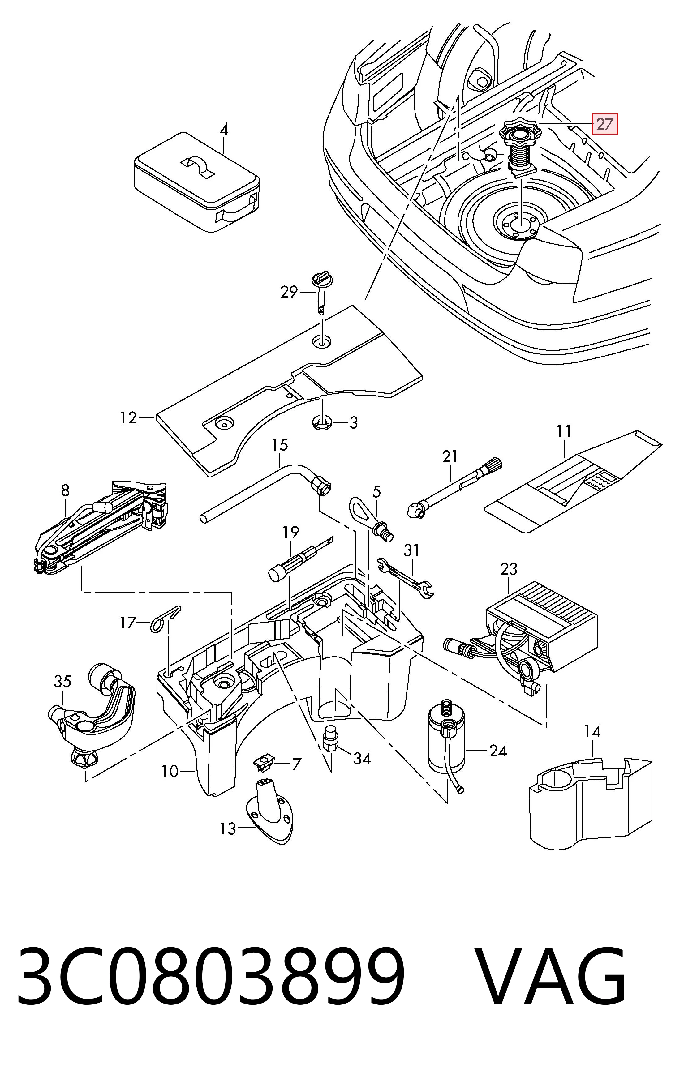 3C0803899 VAG Tornillo