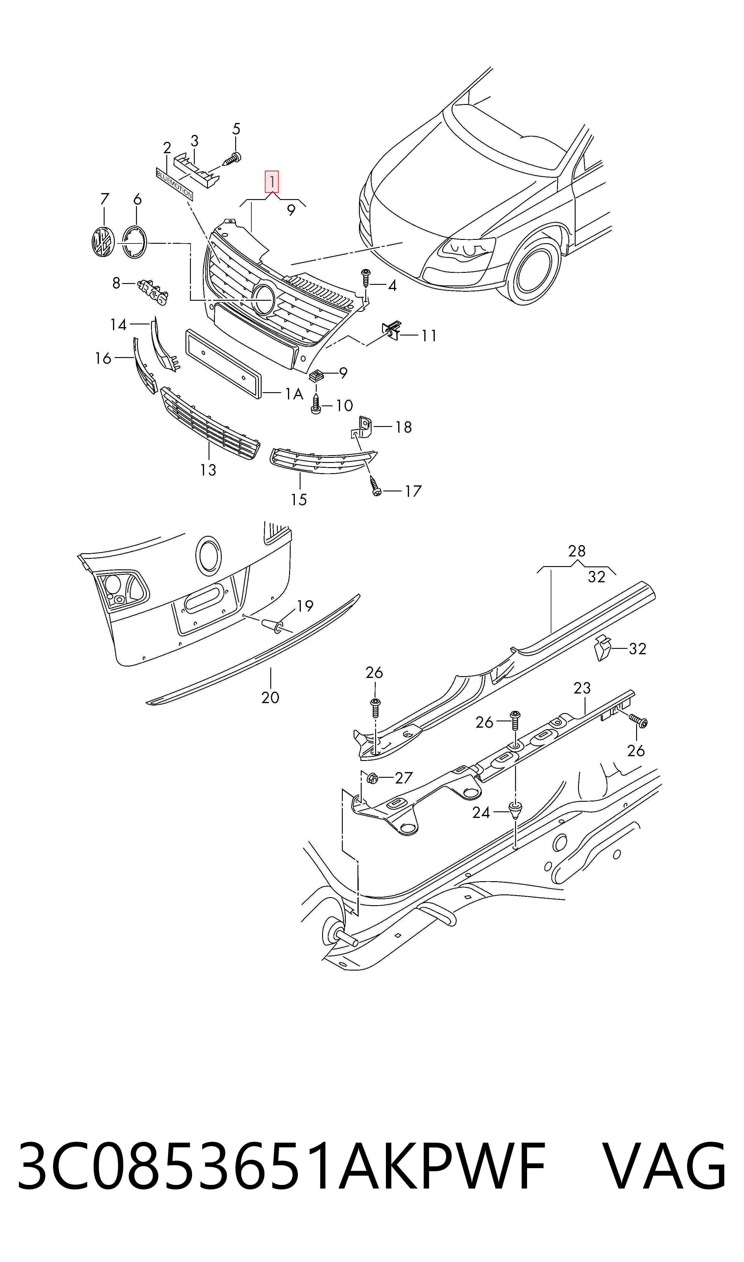 3C0853651AKPWF VAG