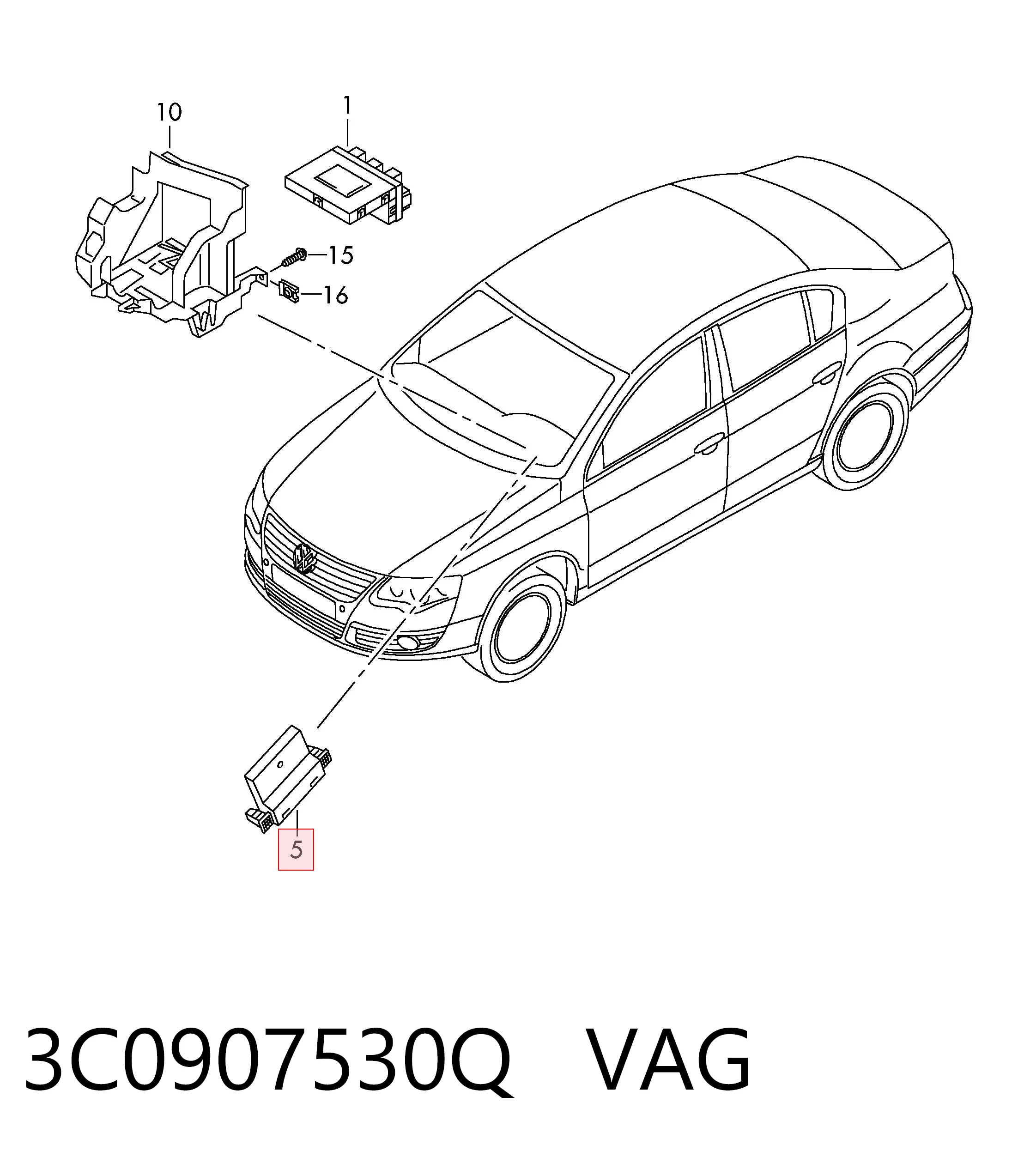 3C0907530Q VAG Módulo de interfaz de diagnóstico