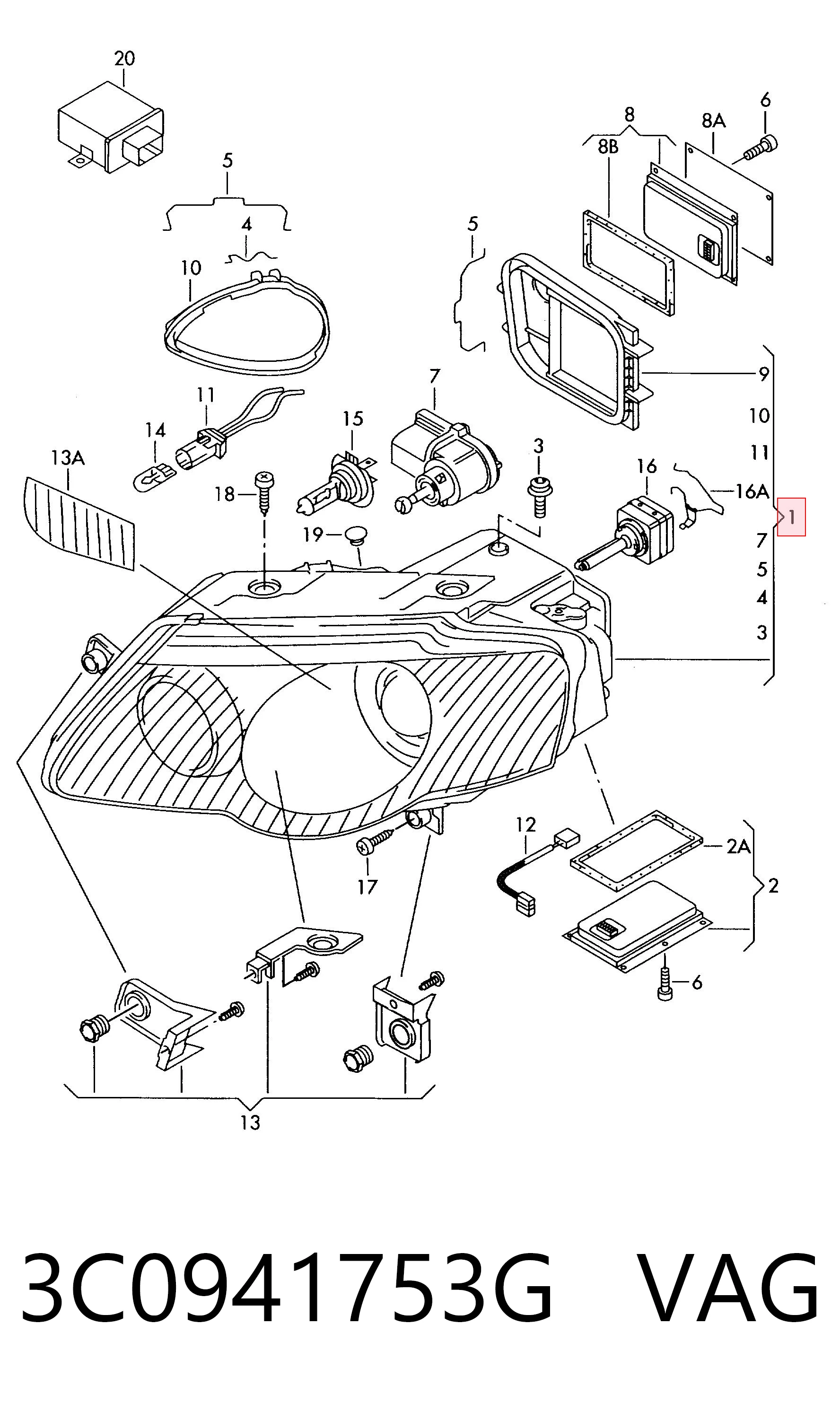 3C0941753G VAG Faros
