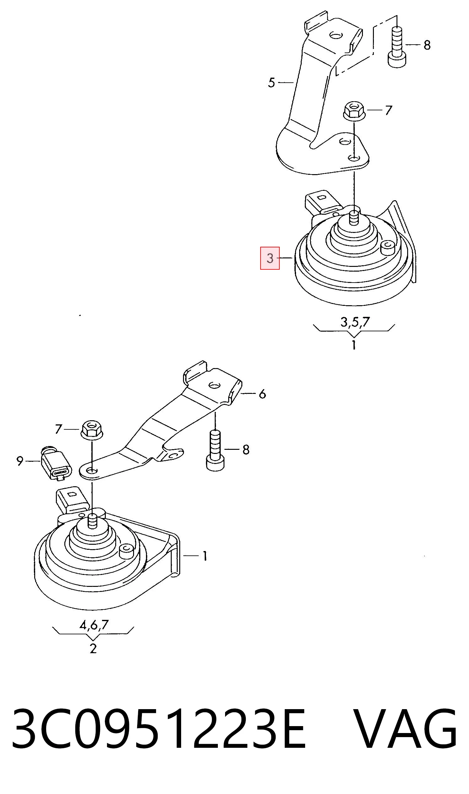 Comprar 3C0951223E VAG Claxon