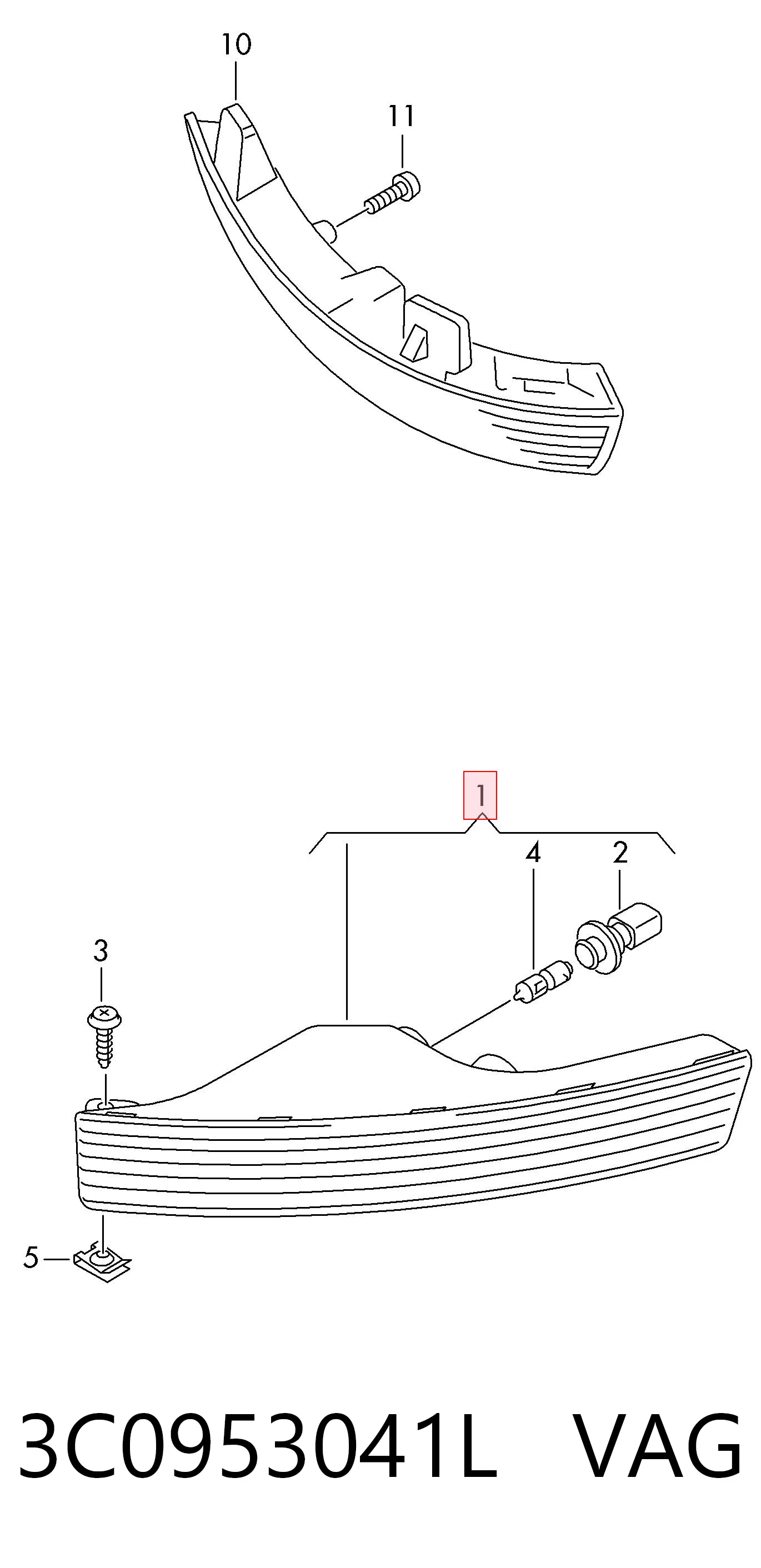 3C0953041L VAG Intermitente izquierdo