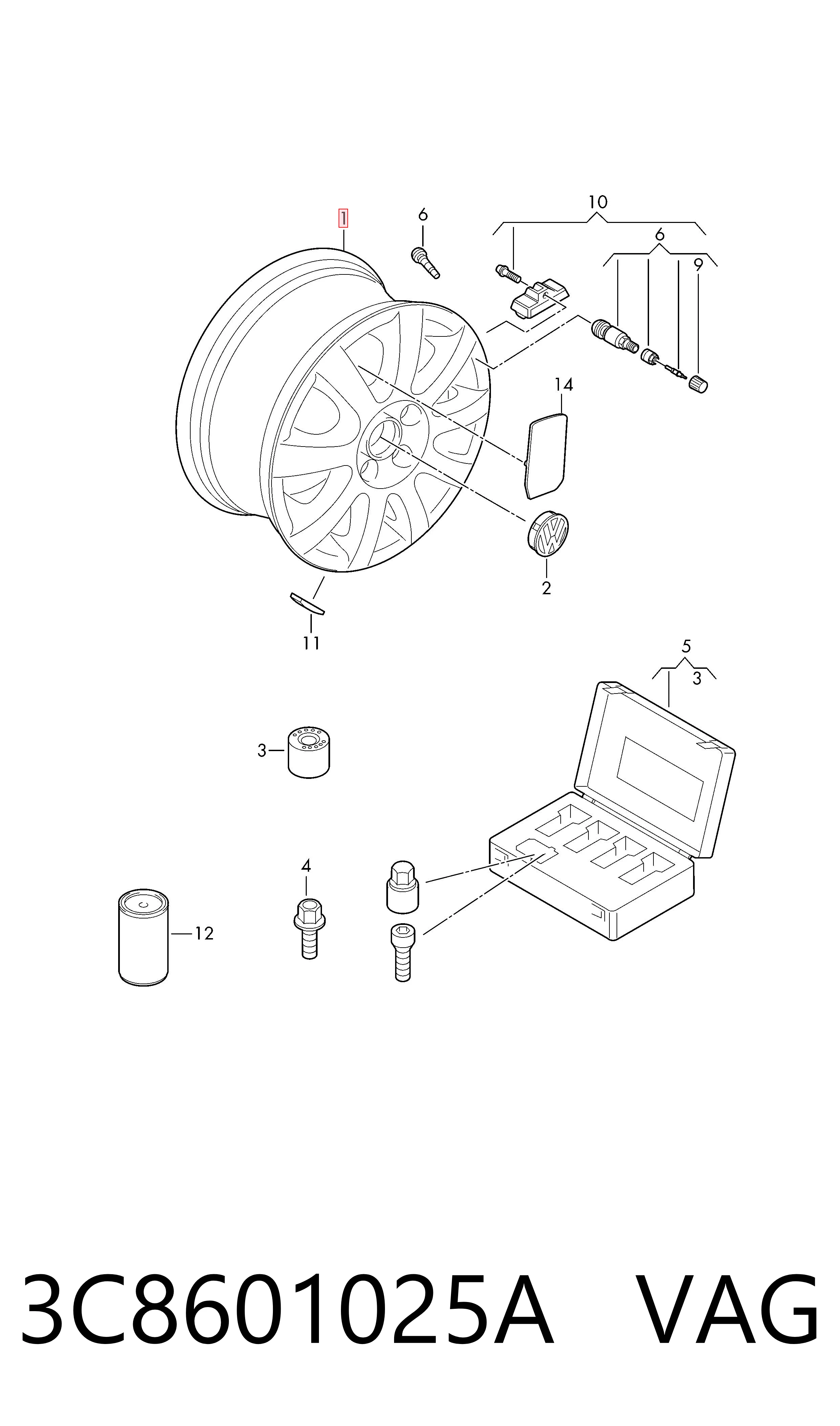 3C8601025A VAG Aros