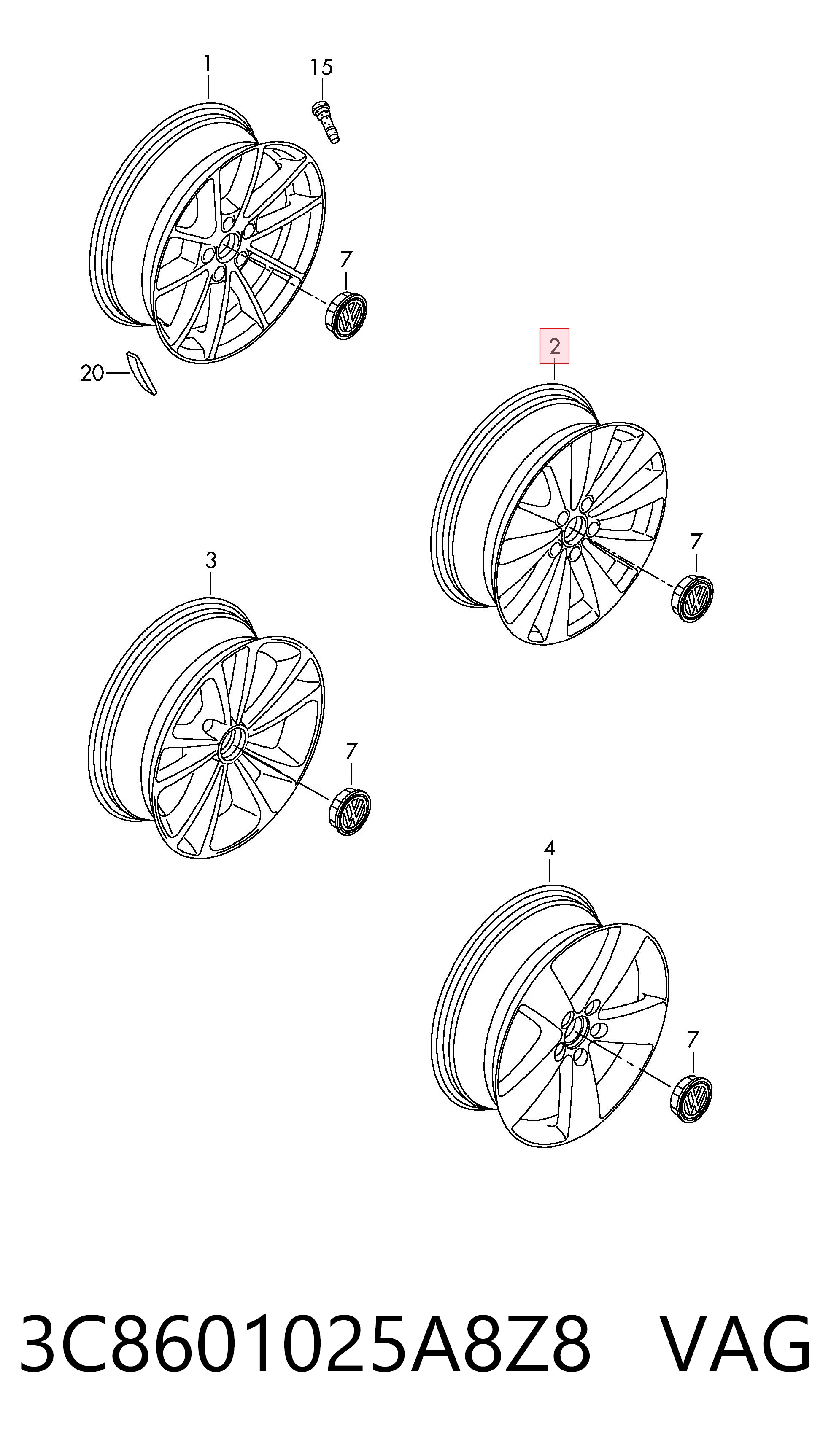 3C8601025A8Z8 VAG Aros