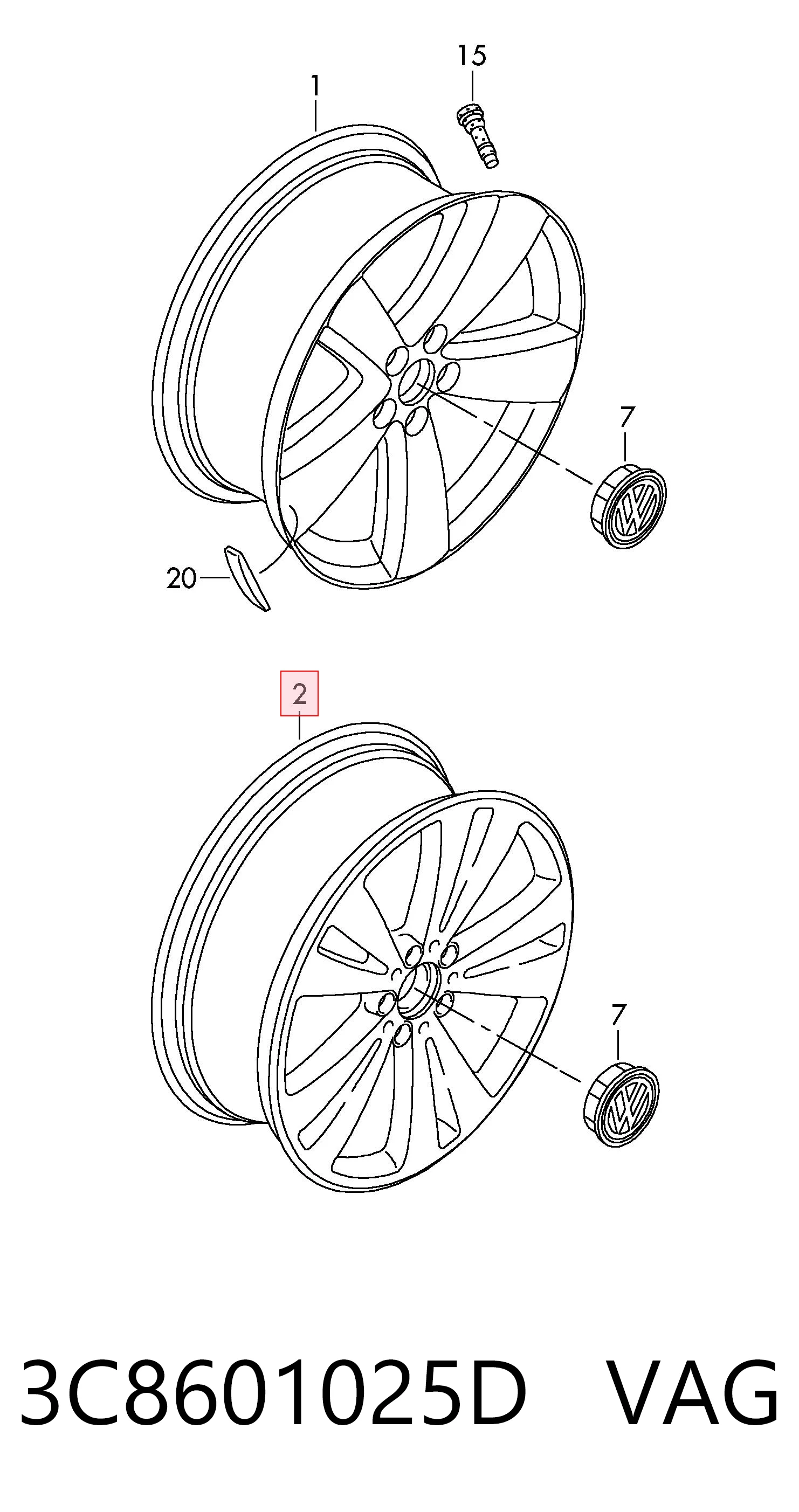 3C8601025D VAG Aros
